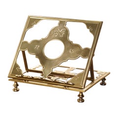 Early 20th Century French Adjustable Brass Table Book Stand or Music Holder