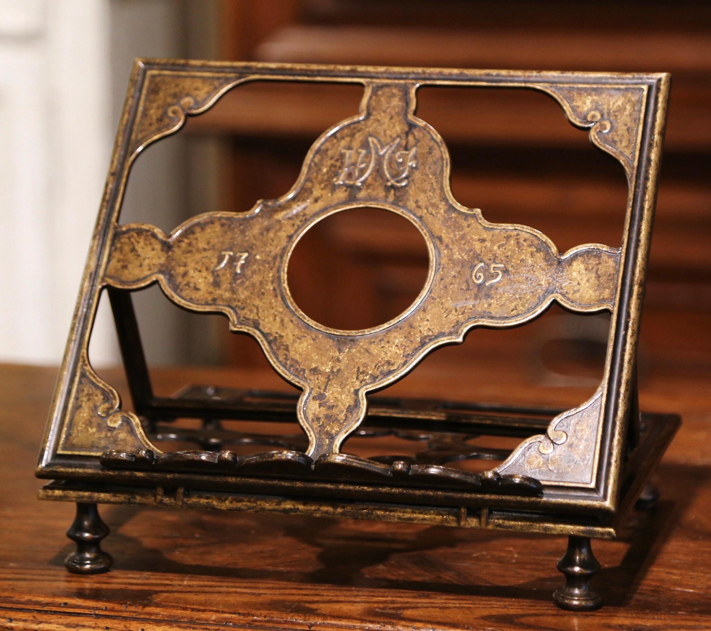 Early 20th Century French Adjustable Bronze Table Book Stand or Music Holder In Excellent Condition In Dallas, TX