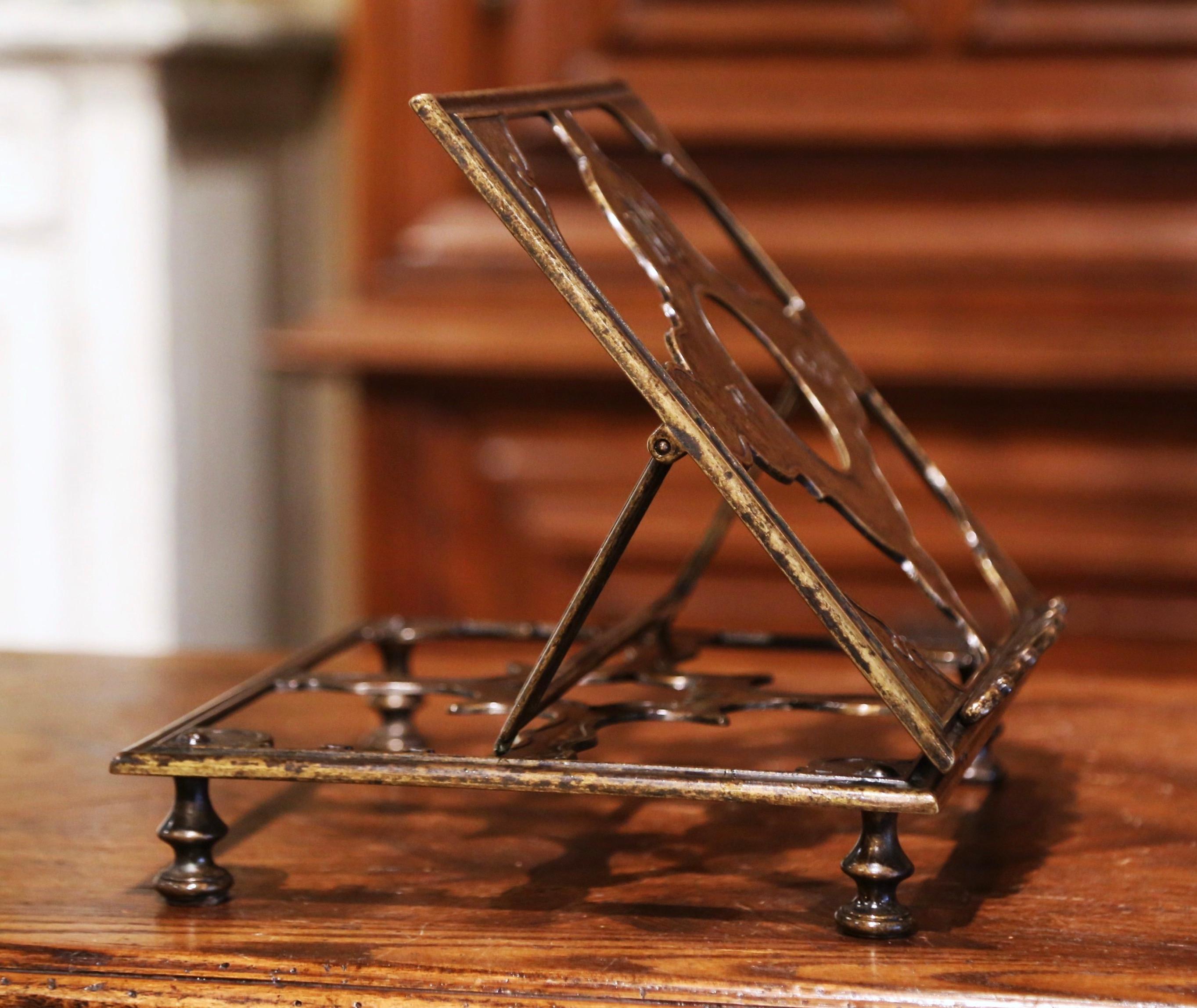 Early 20th Century French Adjustable Bronze Table Book Stand or Music Holder 1