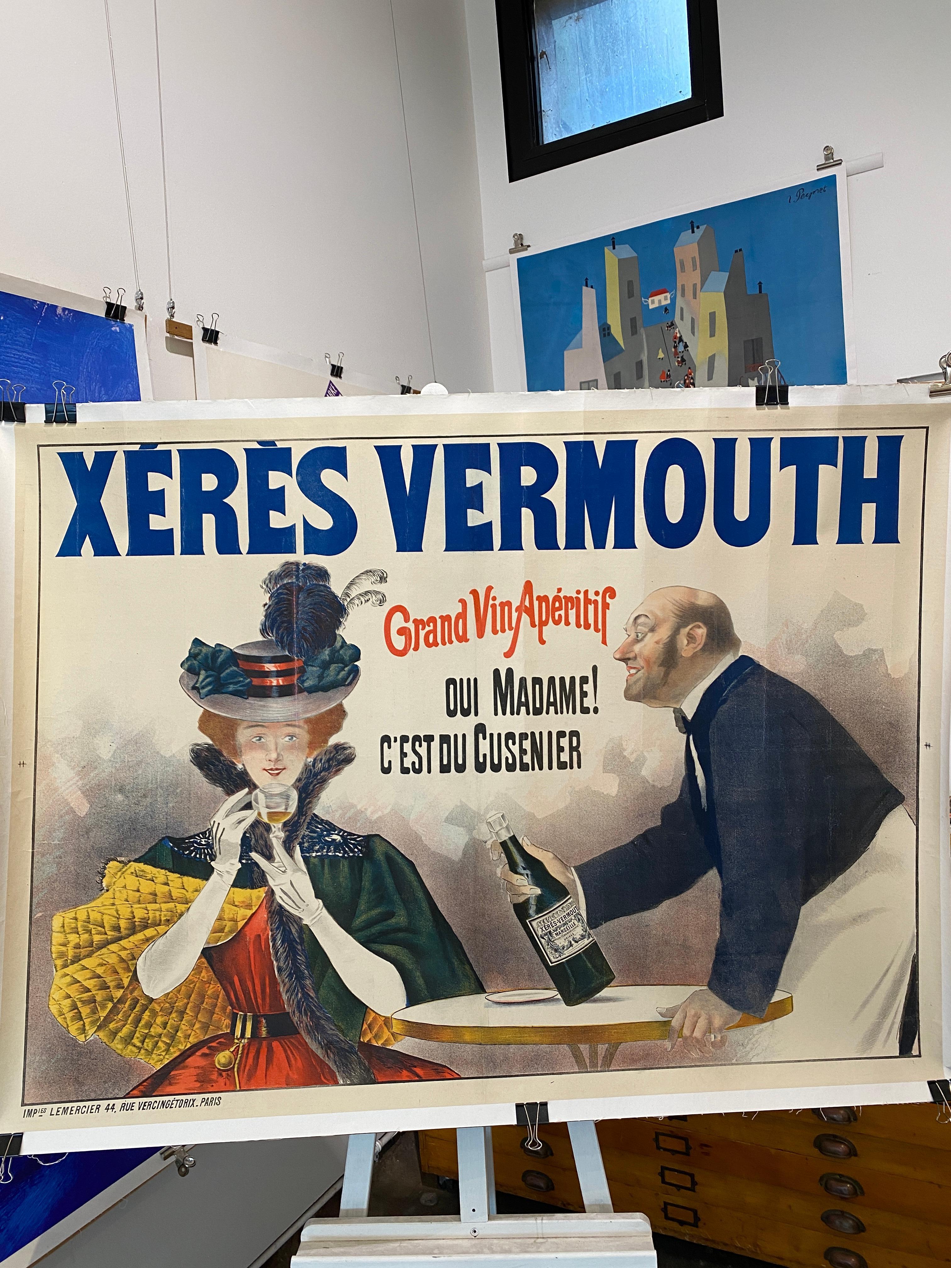 Cartel publicitario francés de principios del siglo XX, 'XERES VERMOUTH' c. 1900

Se trata de un póster original de época con soporte de lino para su conservación. Se trata de un encantador cartel de principios del siglo XX que anuncia la bebida