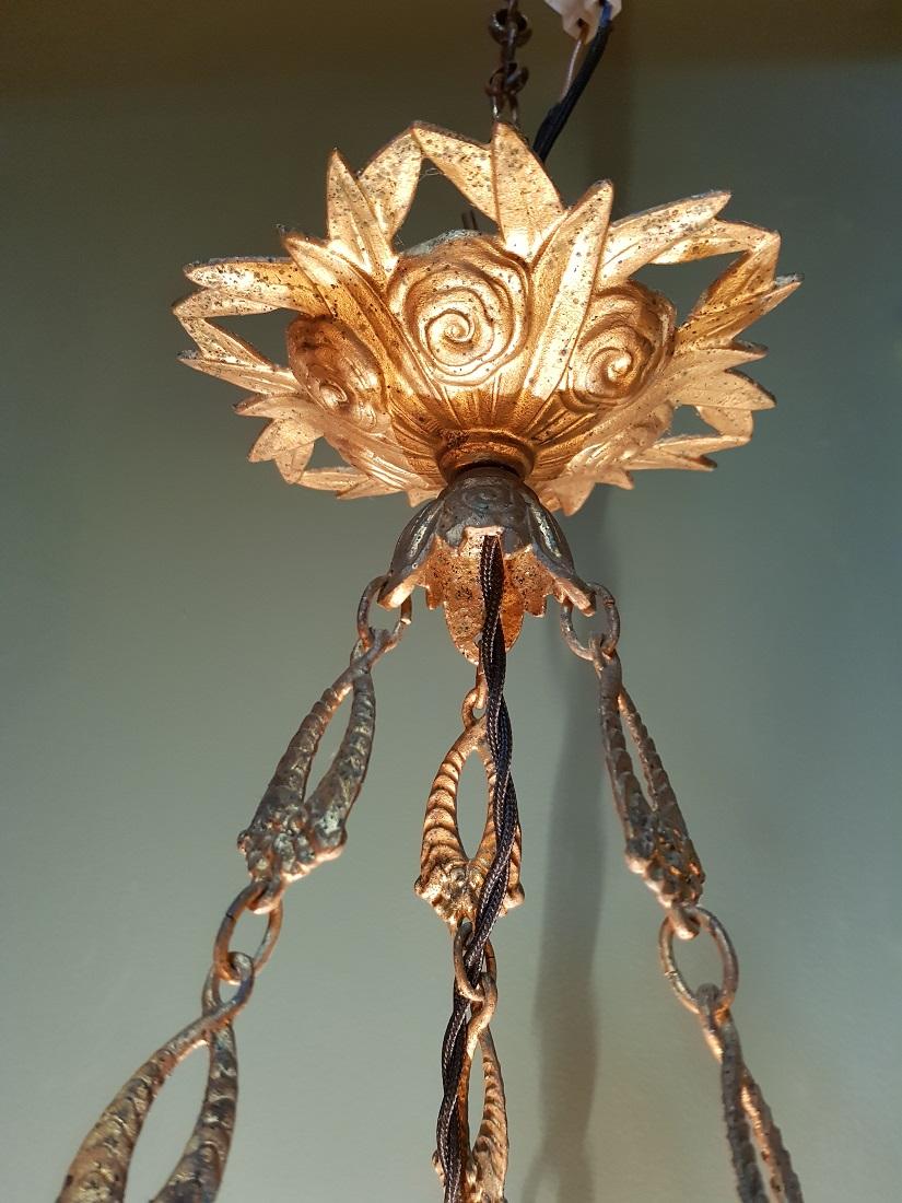 Early 20th Century French Alabaster Chandelier For Sale 5