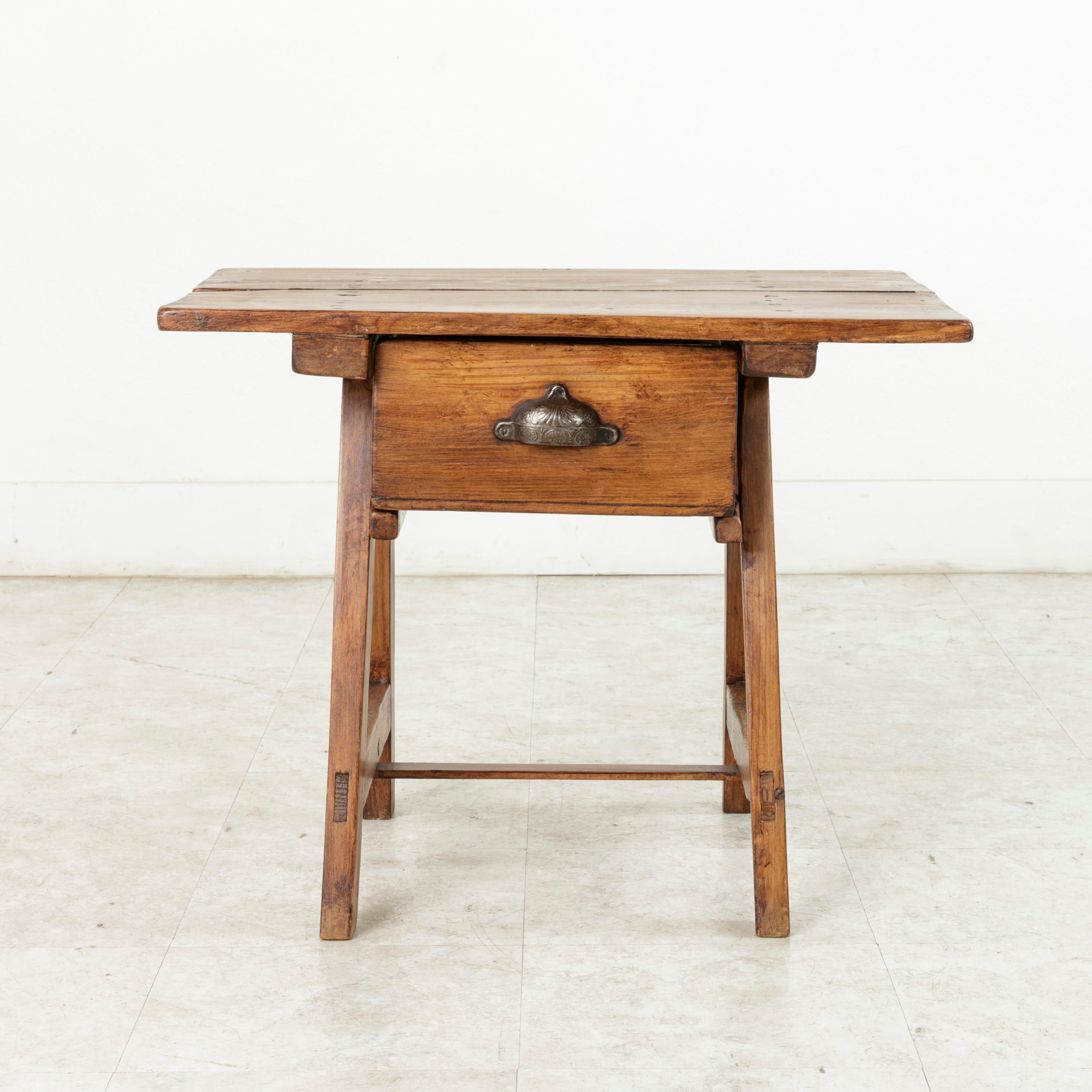 Rustic Early 20th Century French Alps Pine Mountain Table, Coffee Table, Side Table