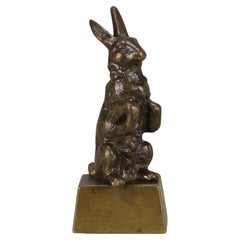 Französische Animalier-Bronze-Skulptur mit dem Titel „Stückender Hare“ aus dem frühen 20. Jahrhundert