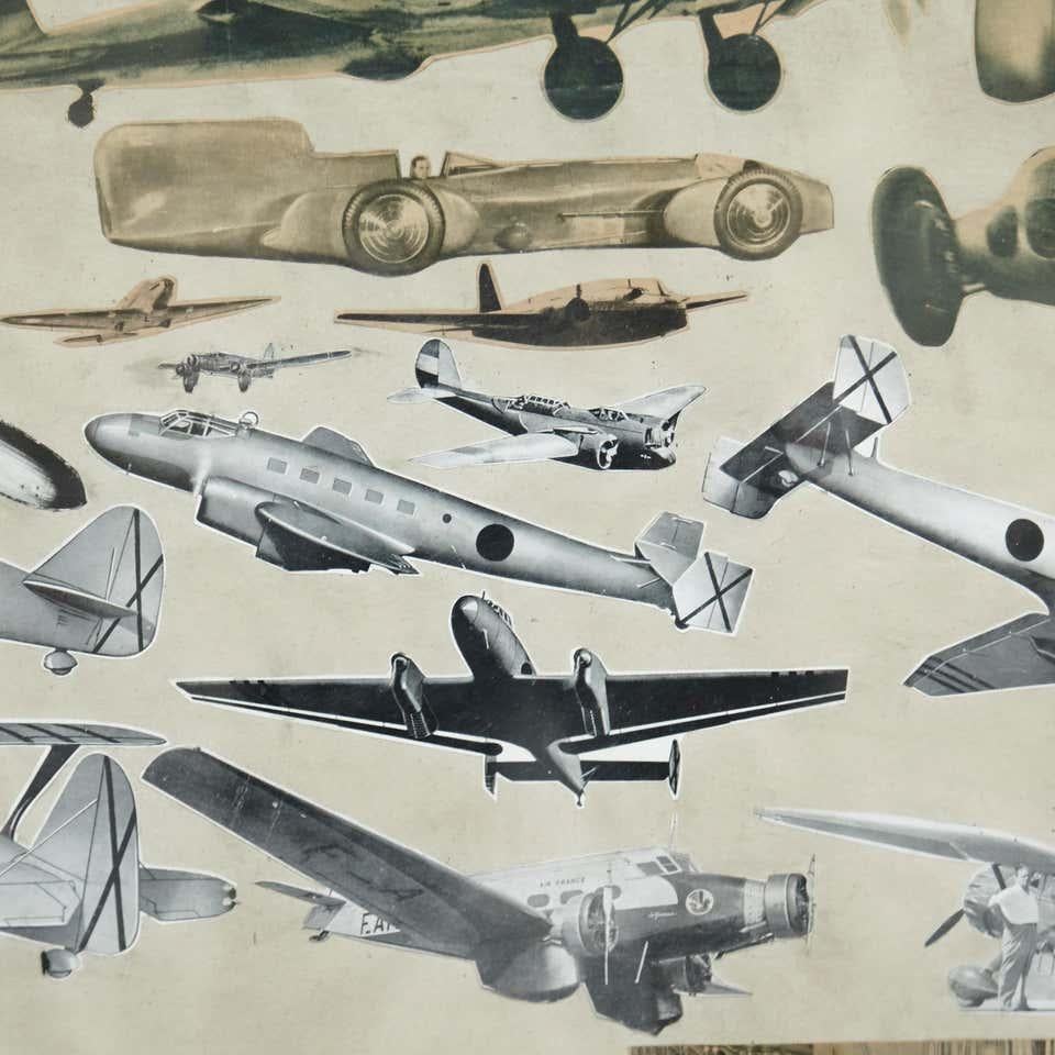 Early 20th Century French Antique Aviation Collage Composition For Sale 1