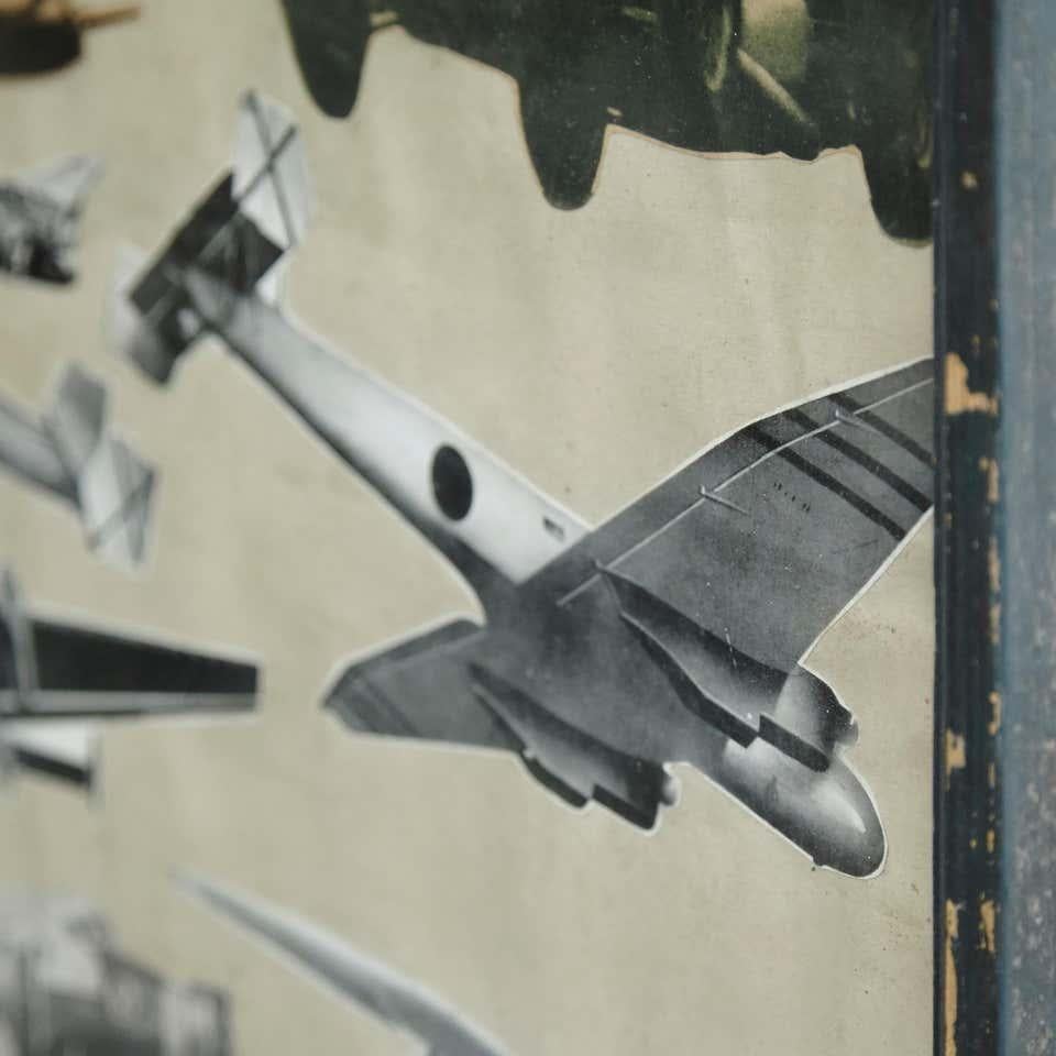 Early 20th Century French Antique Aviation Collage Framed Composition For Sale 3