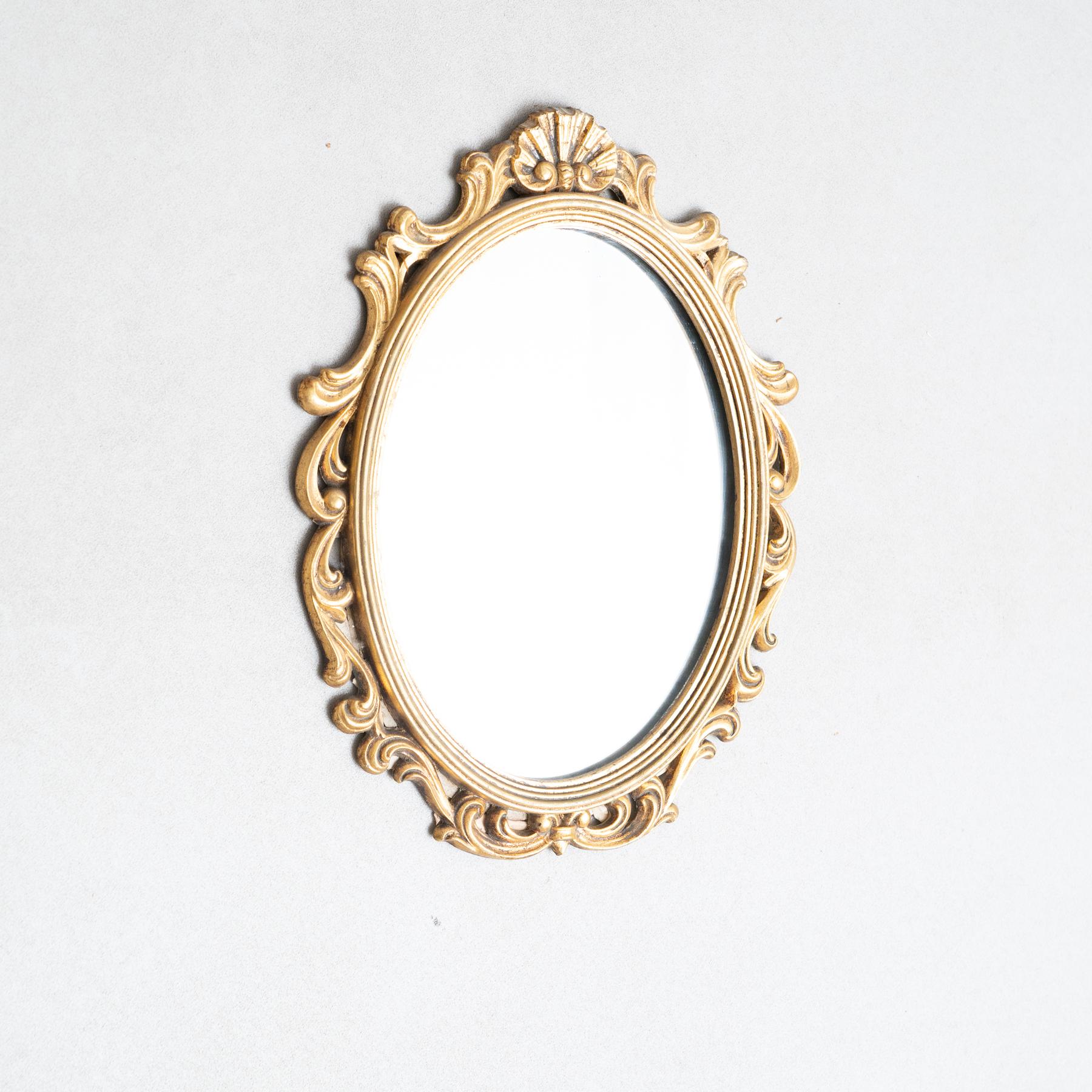 Mid-Century Modern Miroir à cornes d'or Antique Mirror du début du 20e siècle : Elegance Timeless en vente