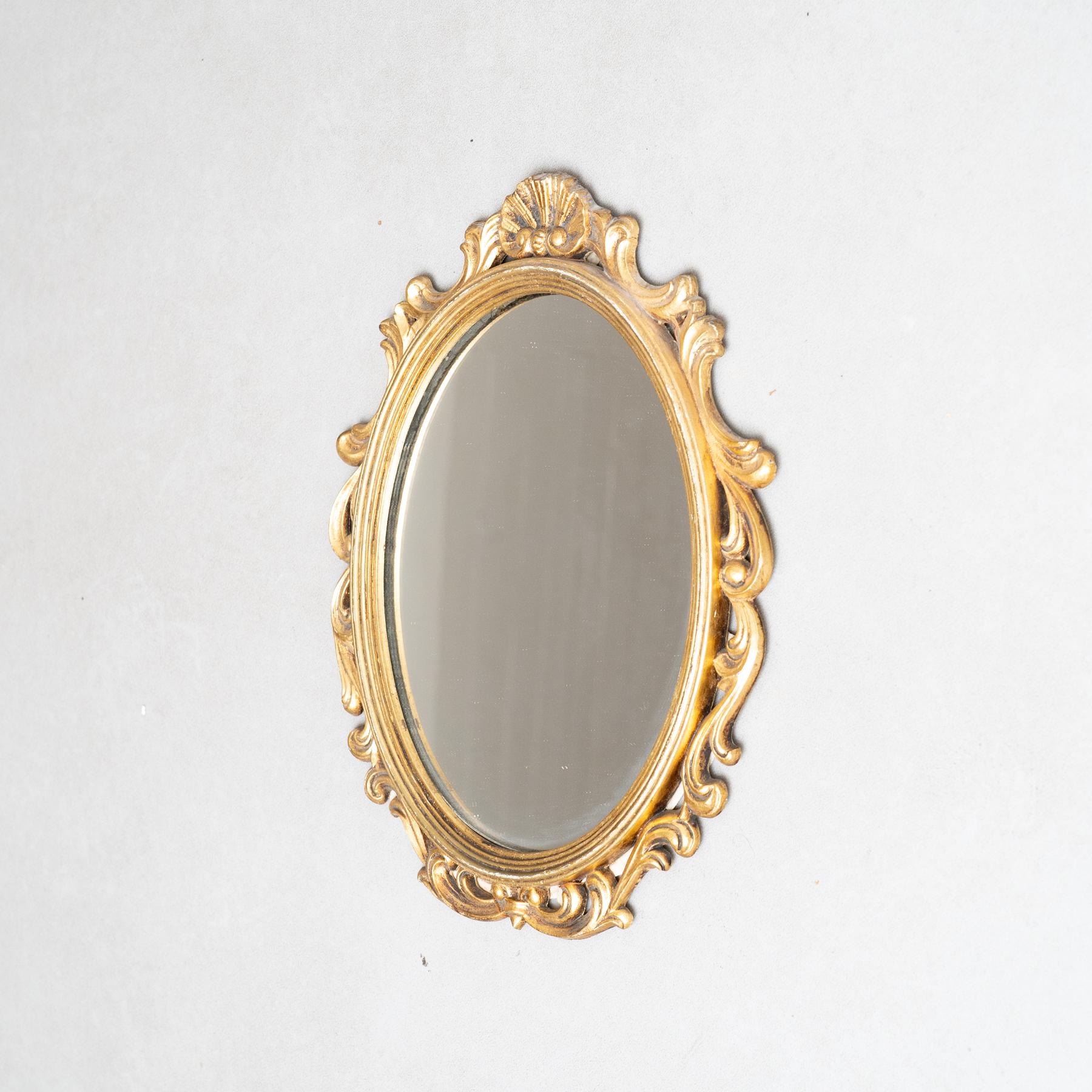 Français Miroir à cornes d'or Antique Mirror du début du 20e siècle : Elegance Timeless en vente