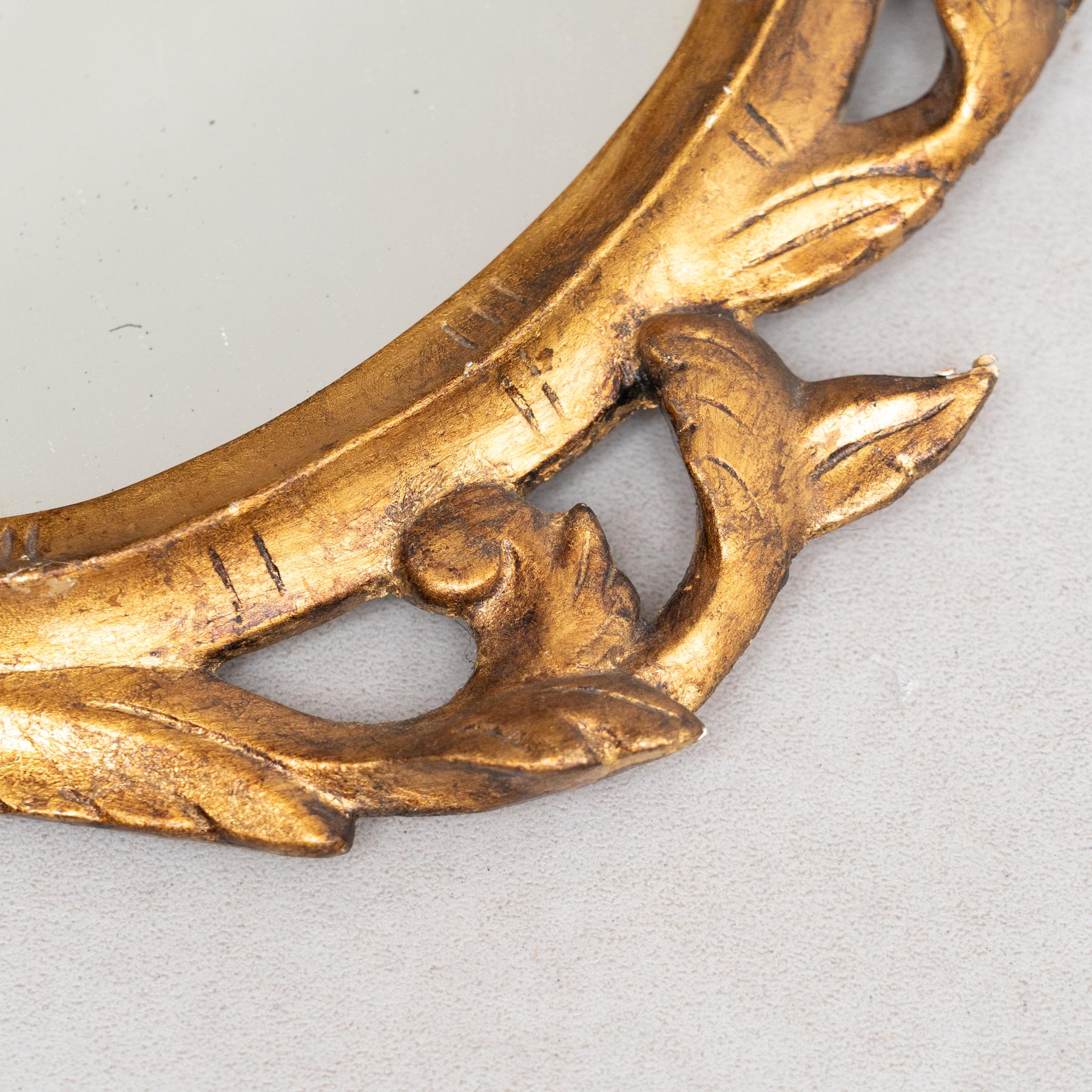 Espejo Cornucopia Dorado Antiguo Francés de Principios del Siglo XX: Elegancia atemporal 1