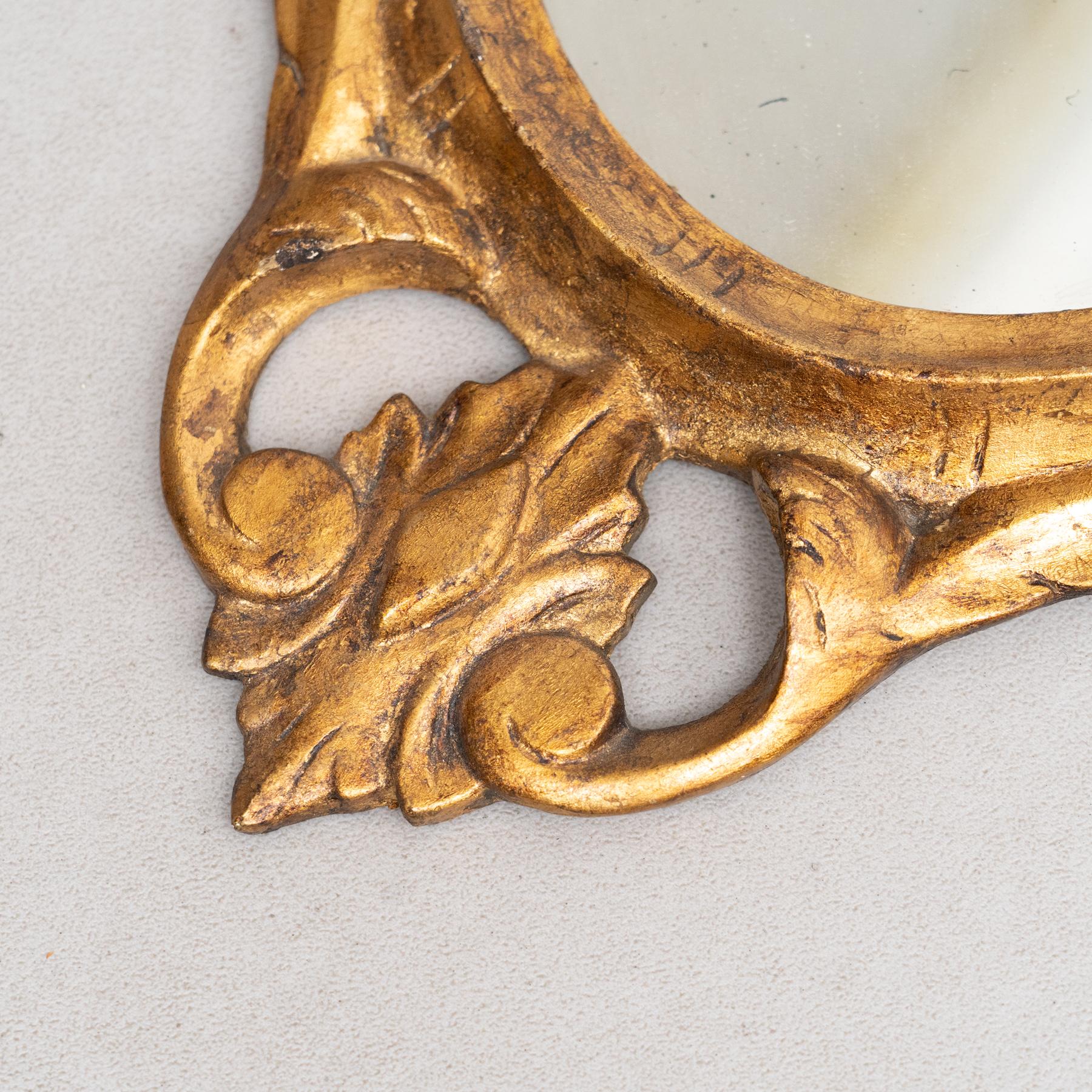 Espejo Cornucopia Dorado Antiguo Francés de Principios del Siglo XX: Elegancia atemporal 2