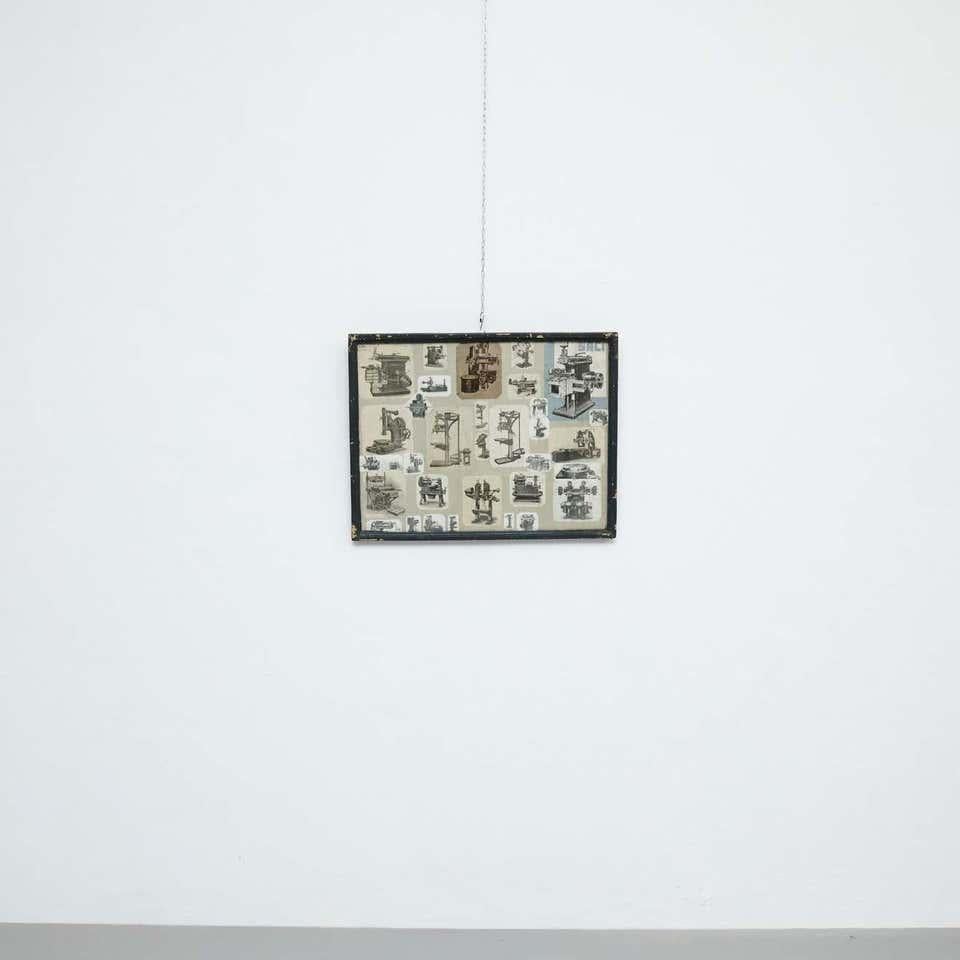 Early 20th Century French Antique Machines Collage Composition In Good Condition For Sale In Barcelona, ES