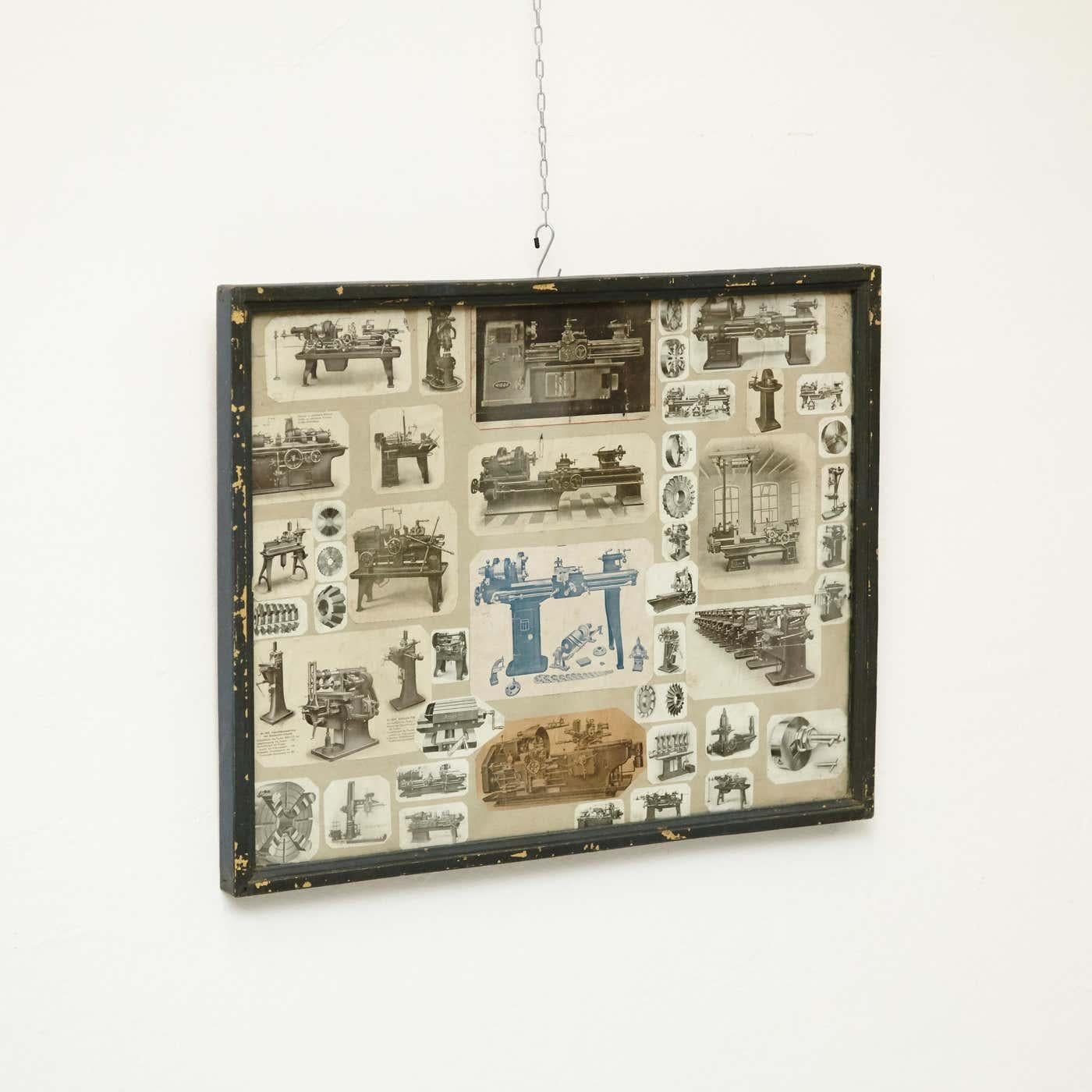 Composición de collage de máquinas antiguas francesas de principios del siglo XX Francés en venta