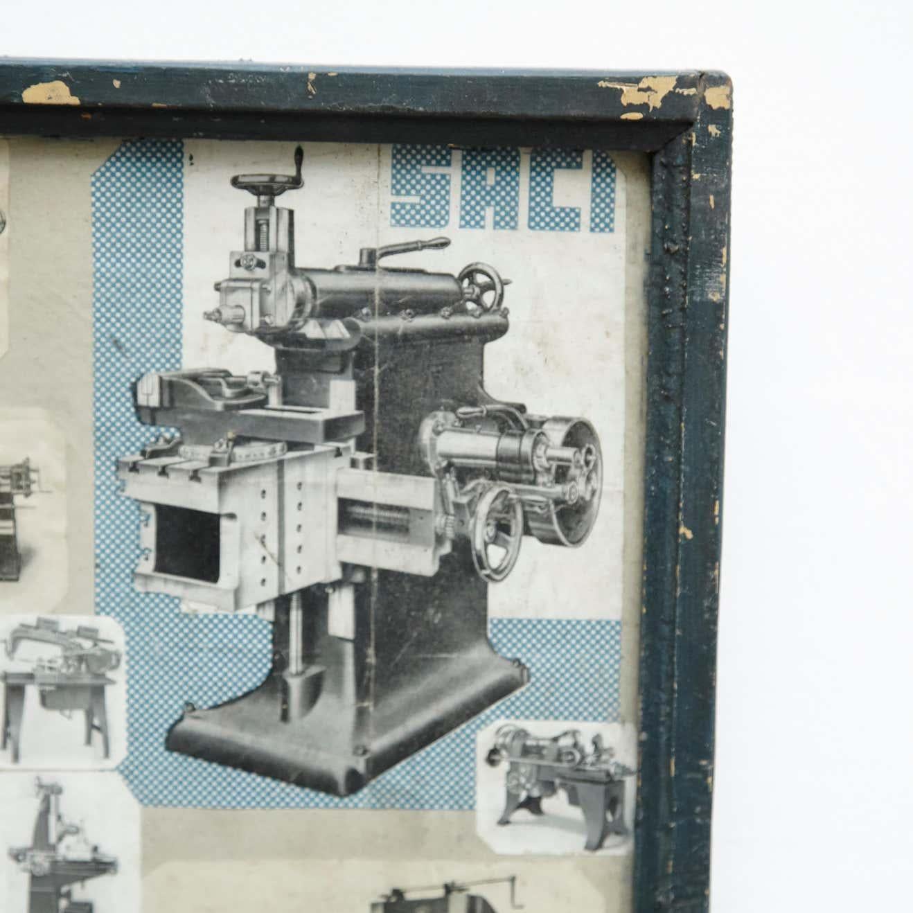 Early 20th Century French Antique Machines Collage Composition 1