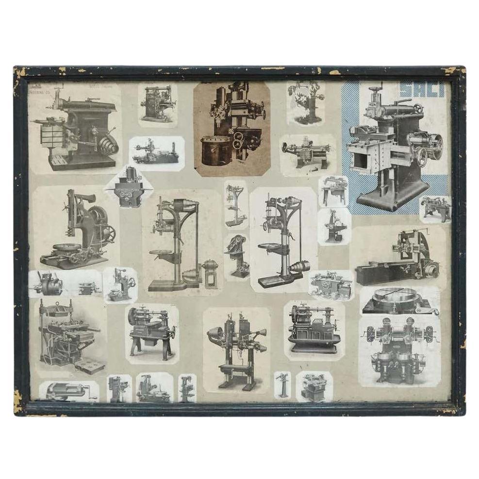 Composición de collage de máquinas antiguas francesas de principios del siglo XX