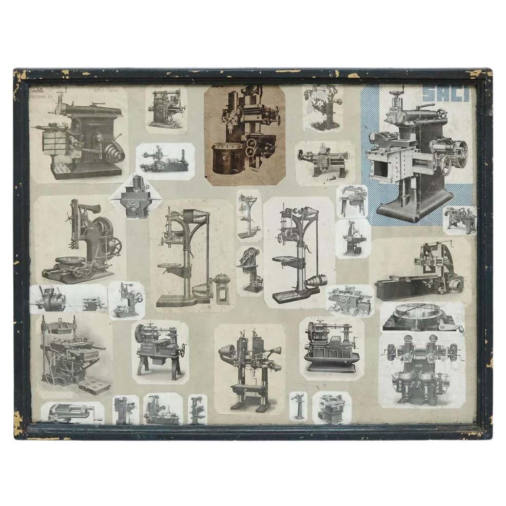 Early 20th Century French Antique Machines Collage Composition