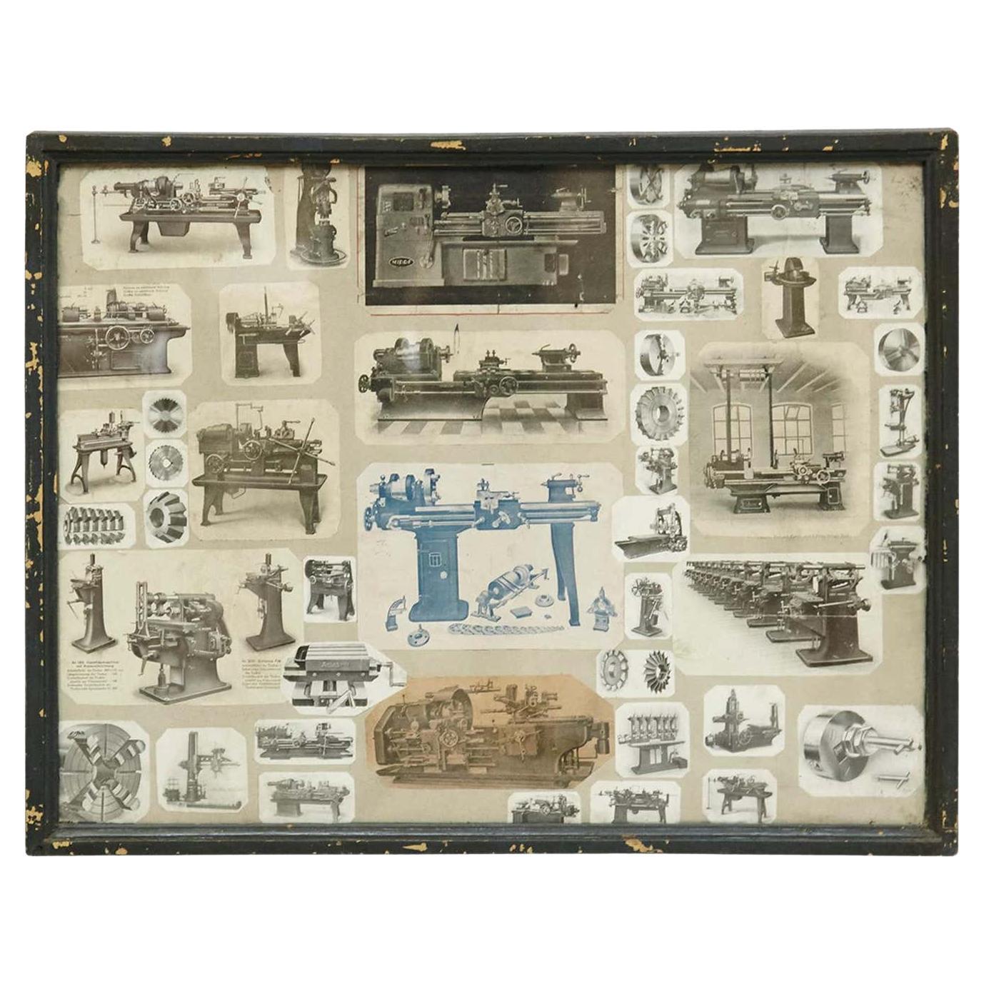 Composición de collage de máquinas antiguas francesas de principios del siglo XX en venta