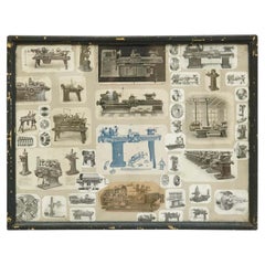 Early 20th Century French Antique Machines Collage Composition