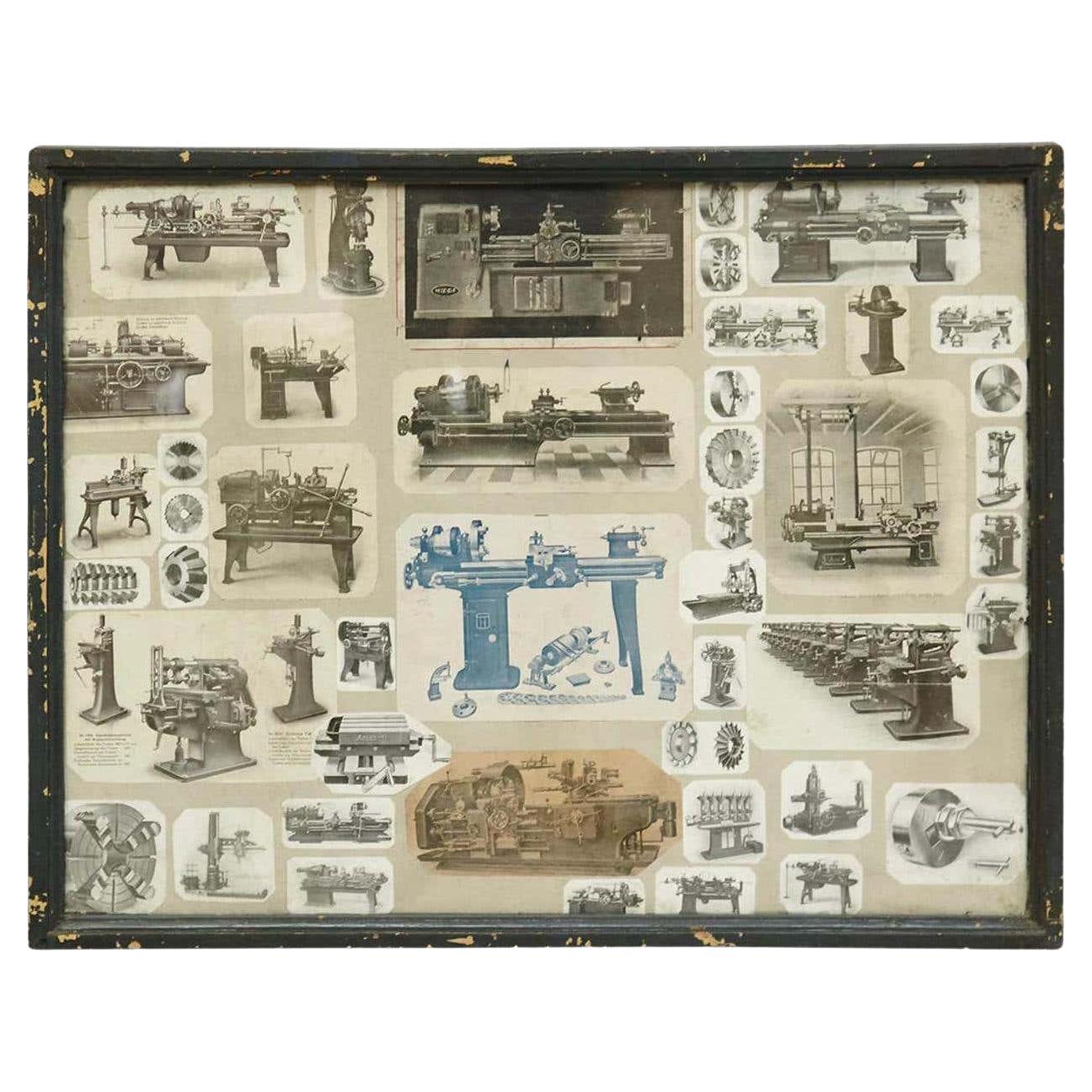 Composición de collage de máquinas antiguas francesas de principios del siglo XX