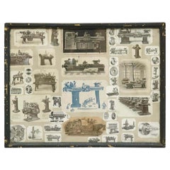 Early 20th Century French Antique Machines Collage Composition