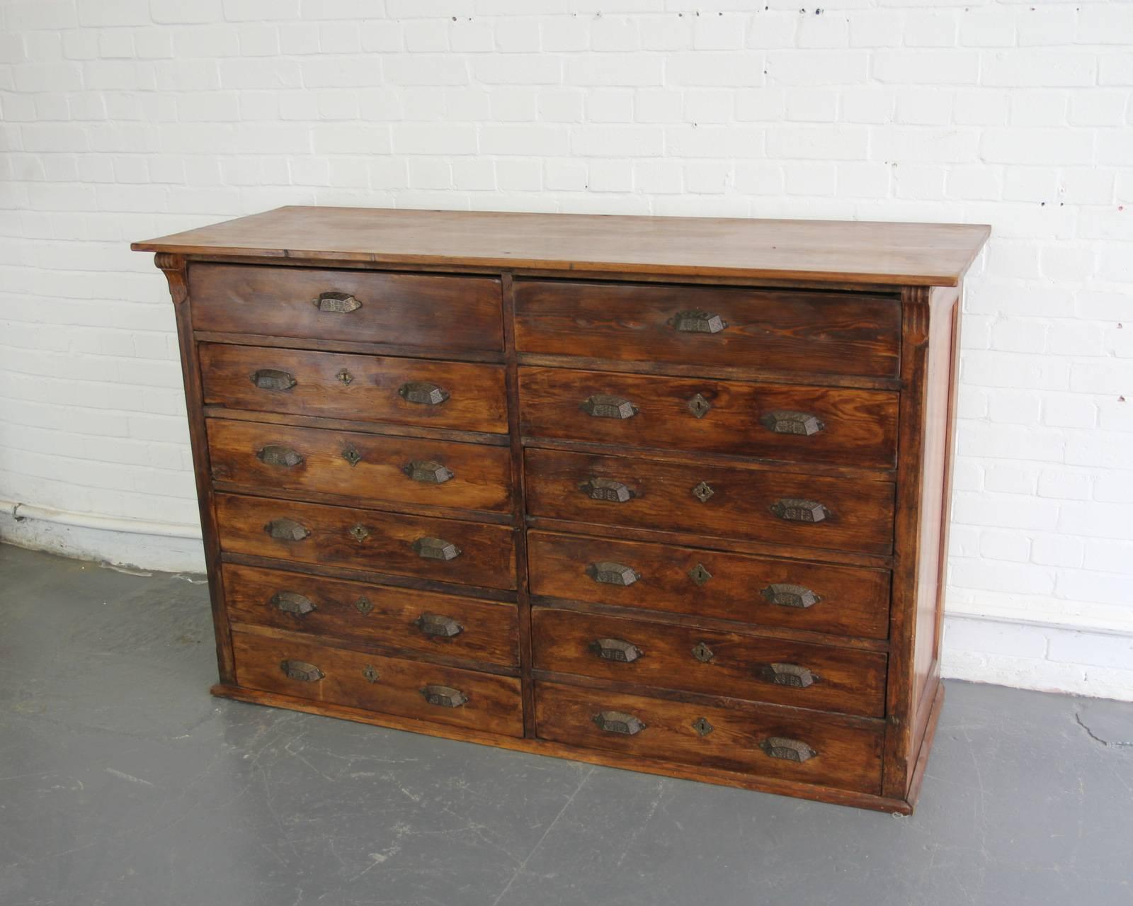 Pine Early 20th Century French Apothecary Drawers, circa 1900