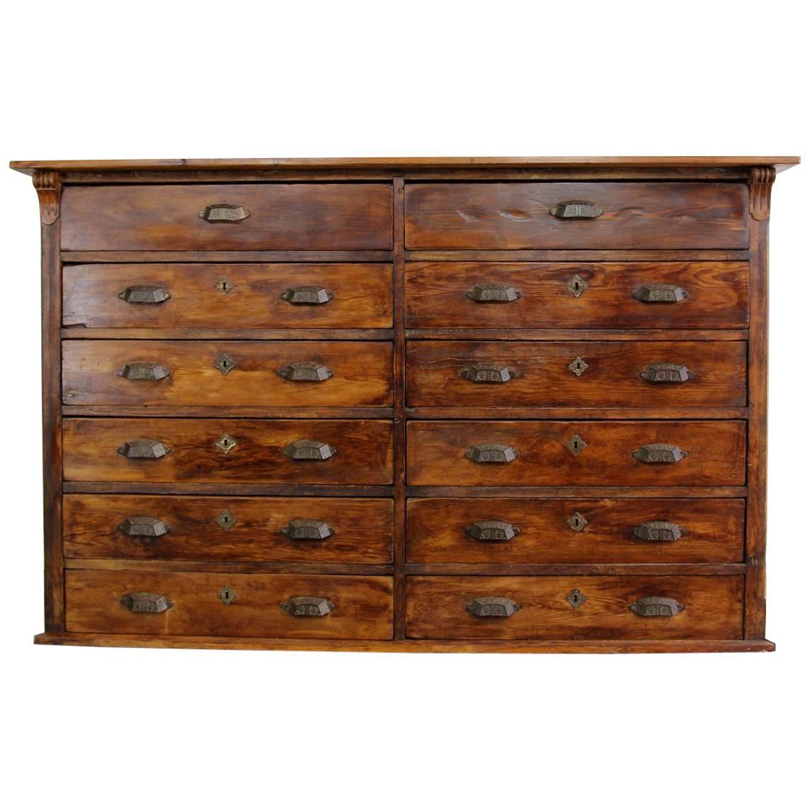 Early 20th Century French Apothecary Drawers, circa 1900