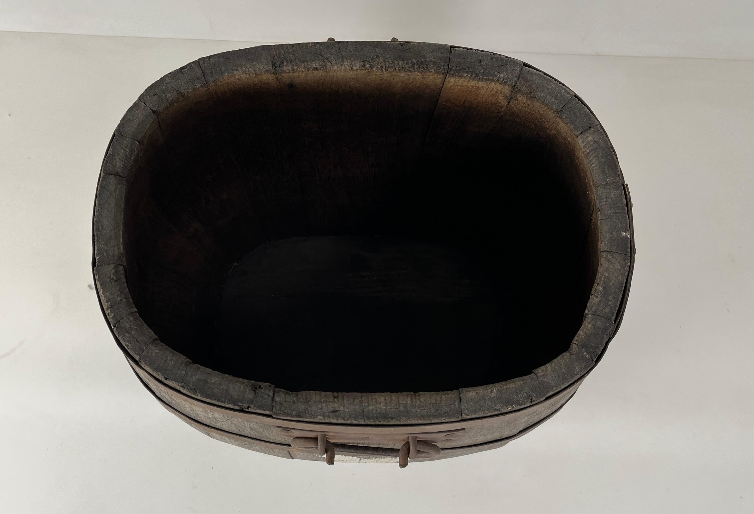 Country Early 20th Century French Apple Harvesting Barrel For Sale