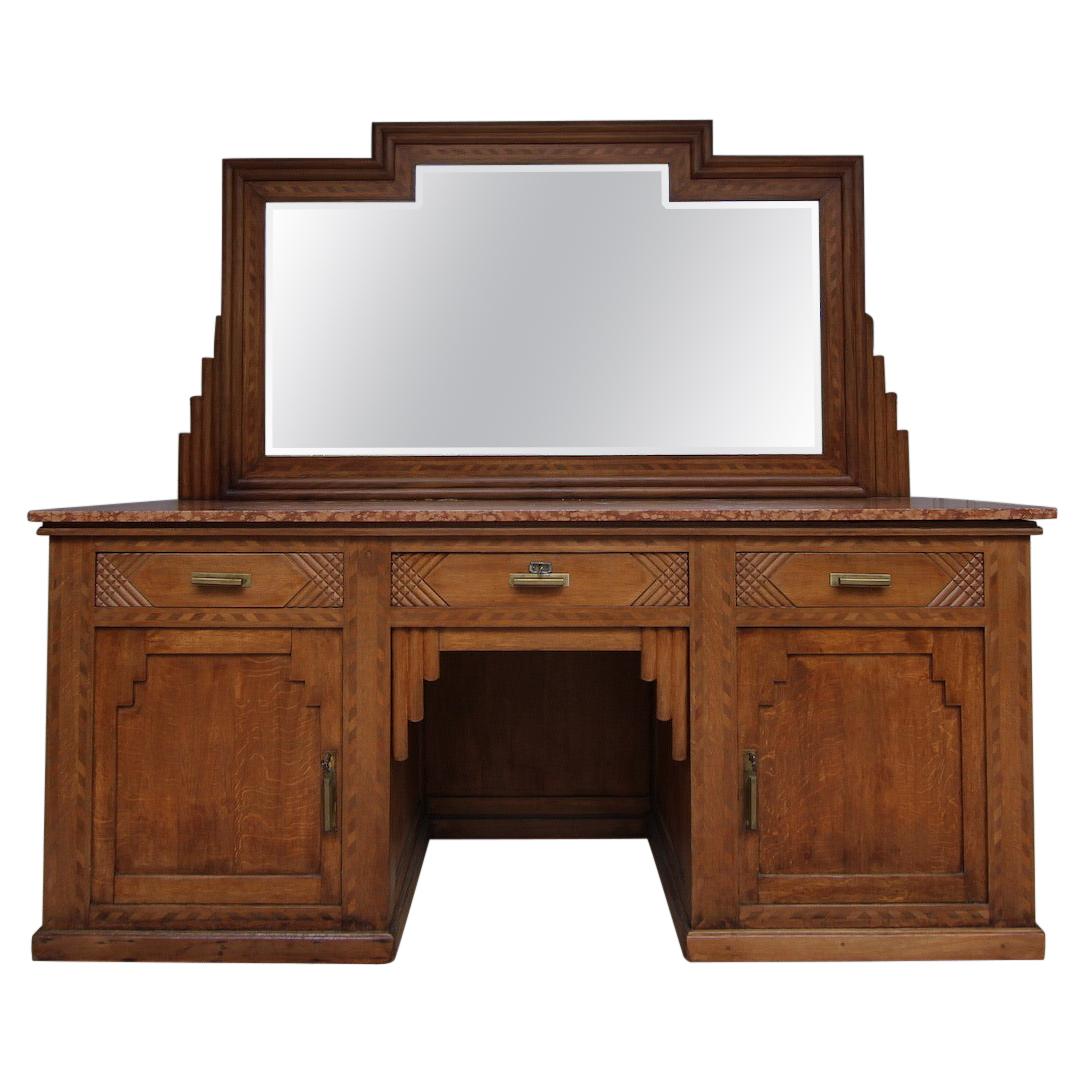 Early 20th Century French Art Deco Barbershop Dressing Table For Sale