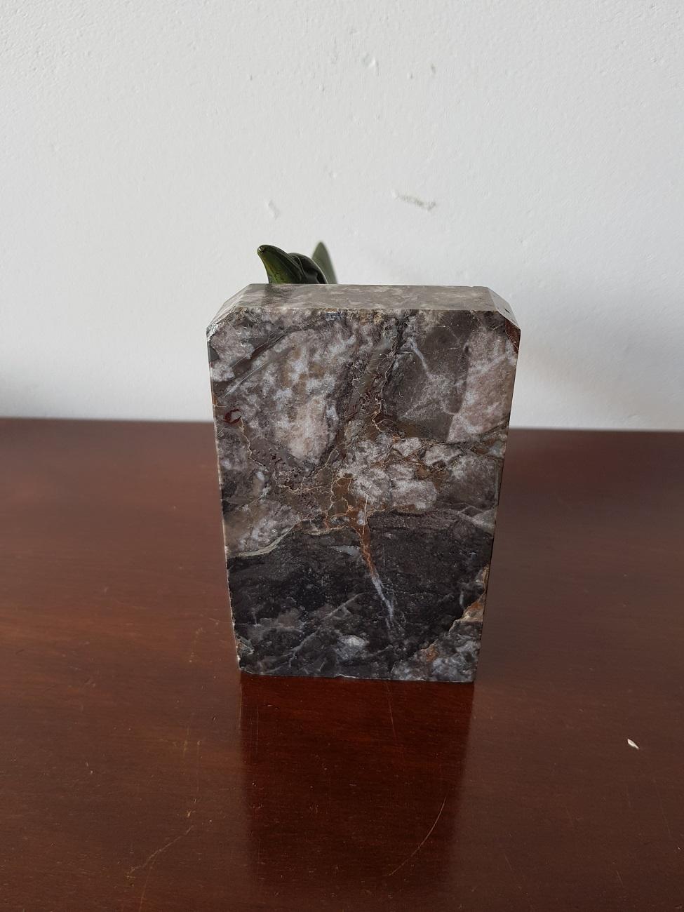 Early 20th Century, French Art Deco Bookend with a Bird on Grey Marble 1