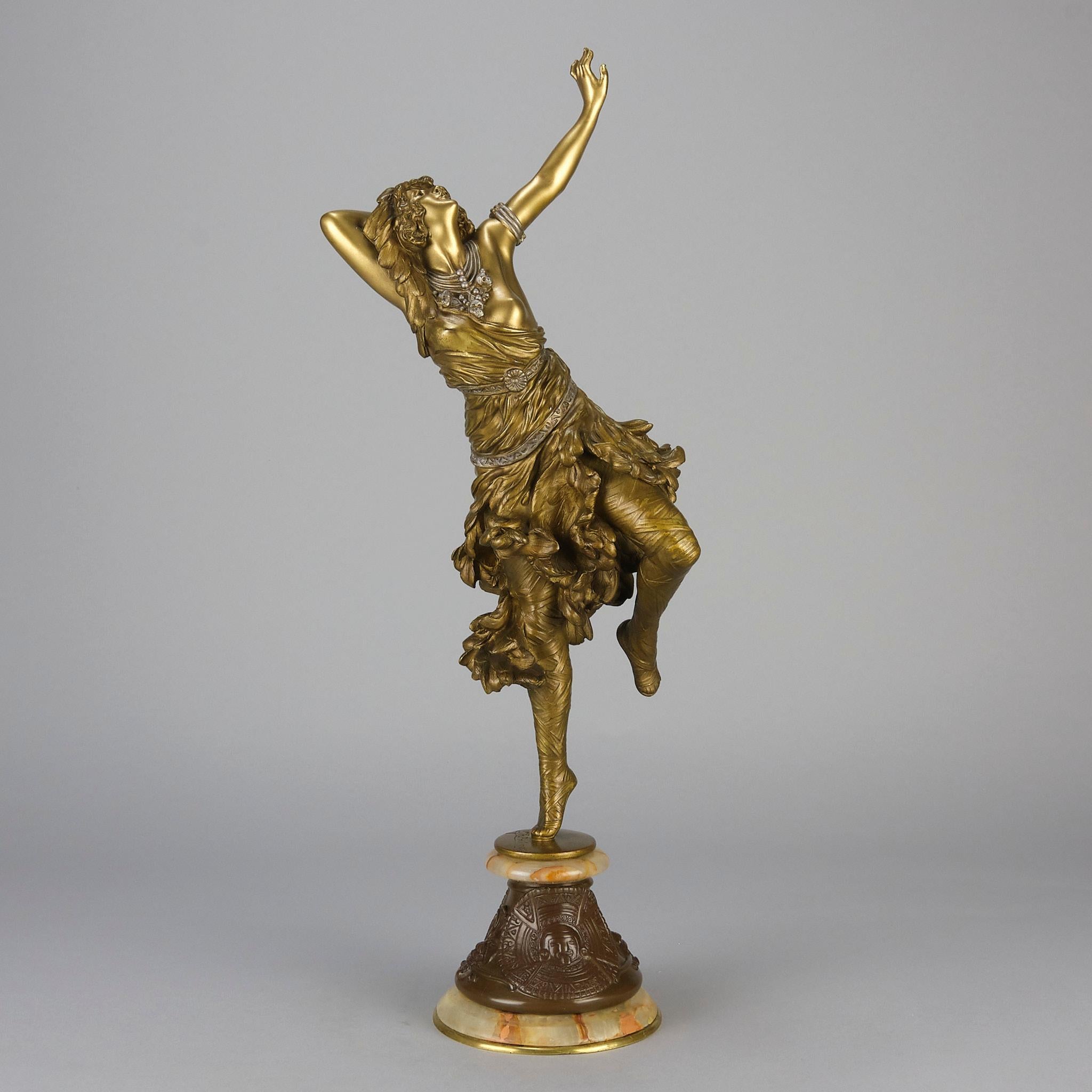 Cast Early 20th Century French Art Deco Bronze entitled Sun Dancer by Claire Colinet For Sale