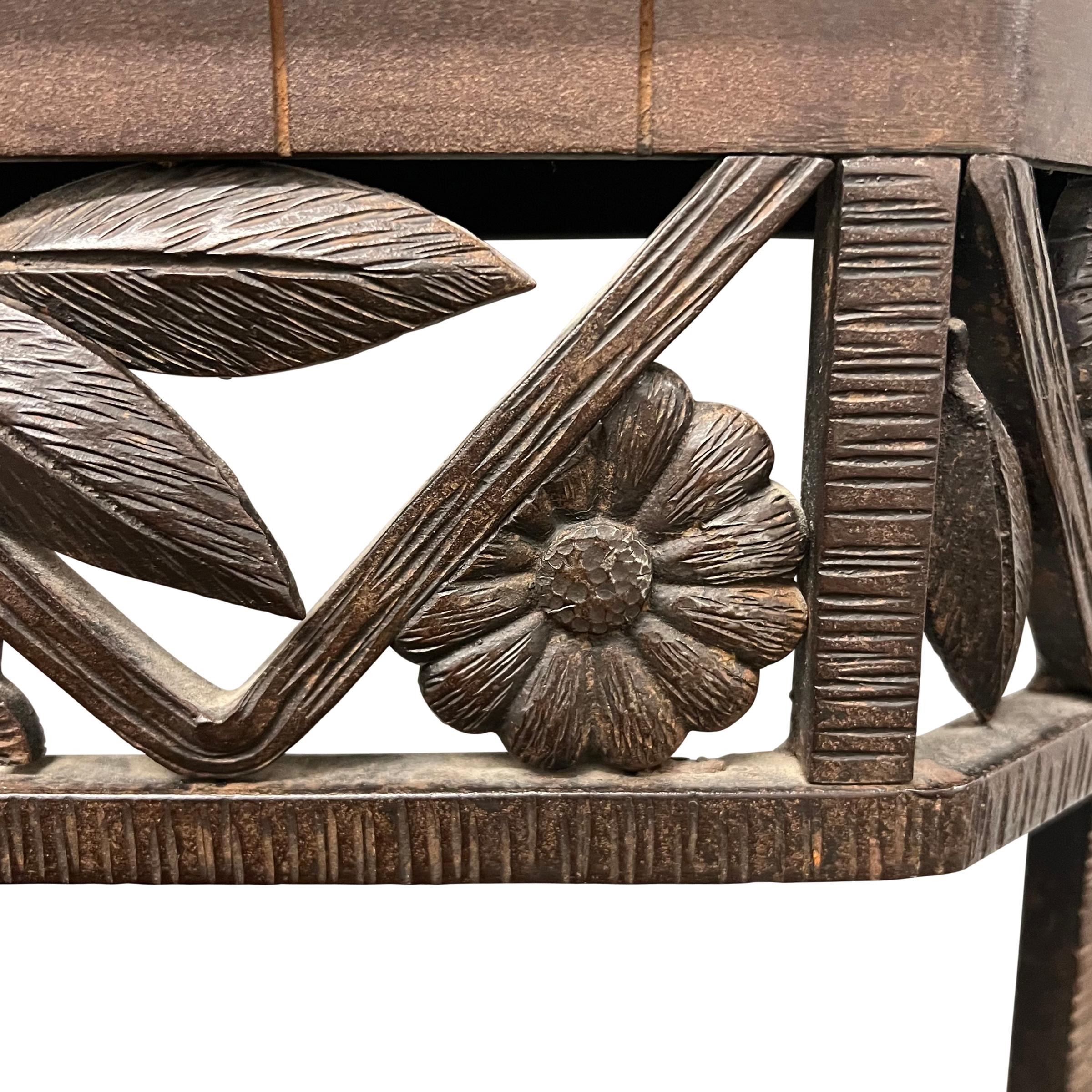 Table console en fer forgé Art déco du début du 20e siècle 4