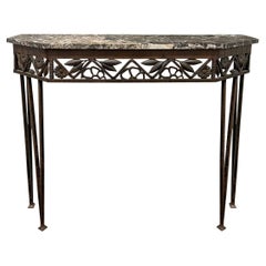 Table console en fer forgé Art déco du début du 20e siècle