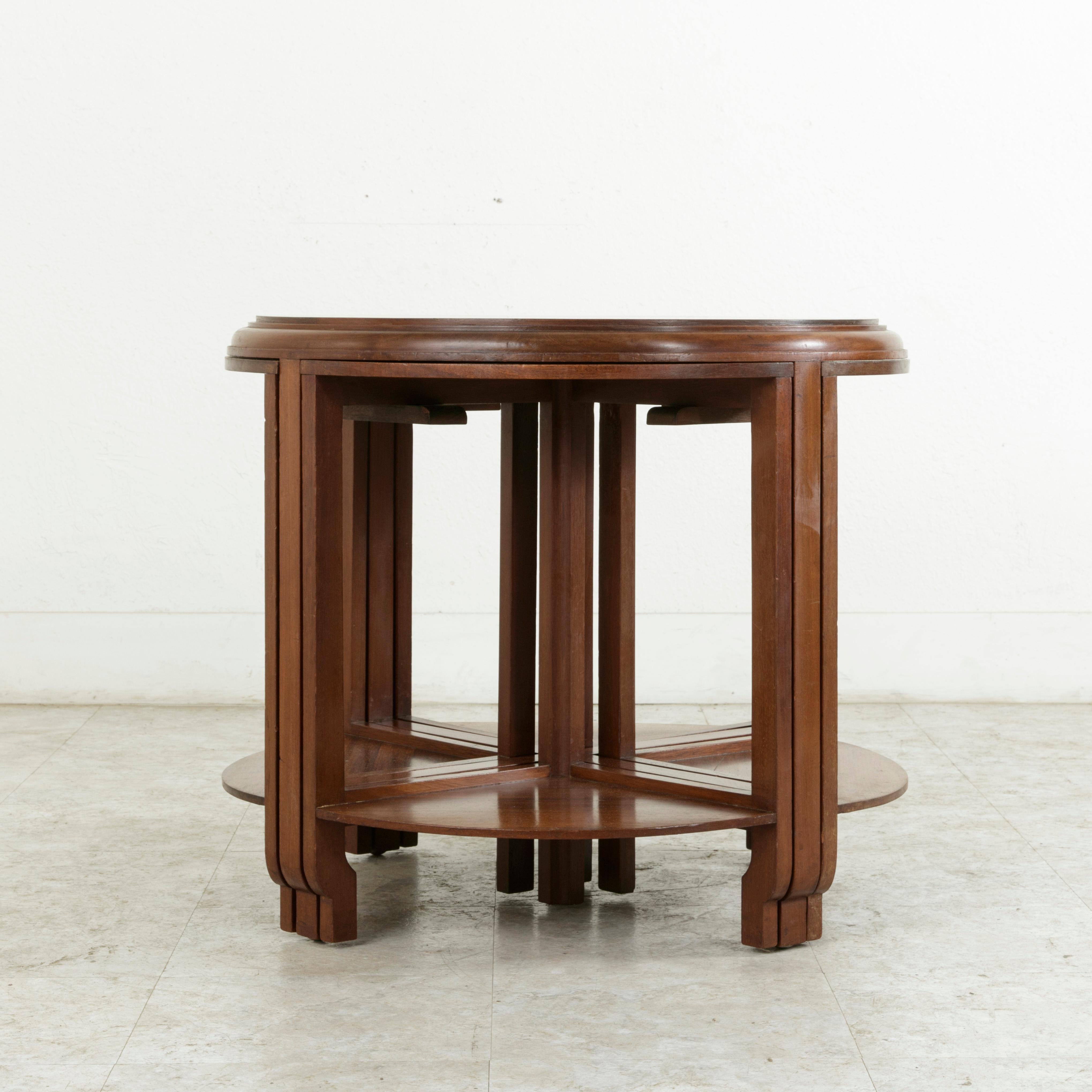 Palisander Early 20th Century French Art Deco Louis Majorelle Coffee Table, Nesting Tables For Sale