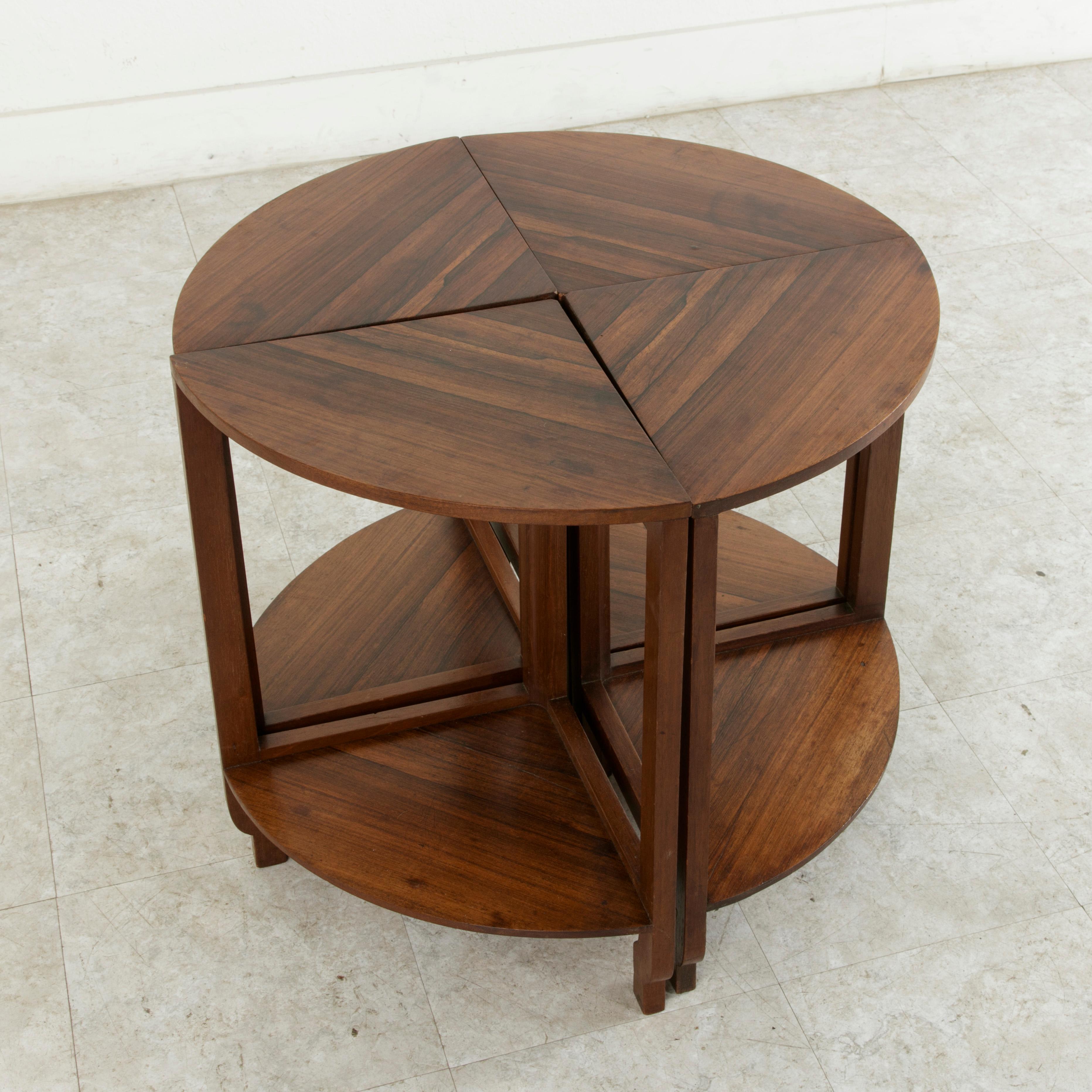 Early 20th Century French Art Deco Louis Majorelle Coffee Table, Nesting Tables For Sale 4
