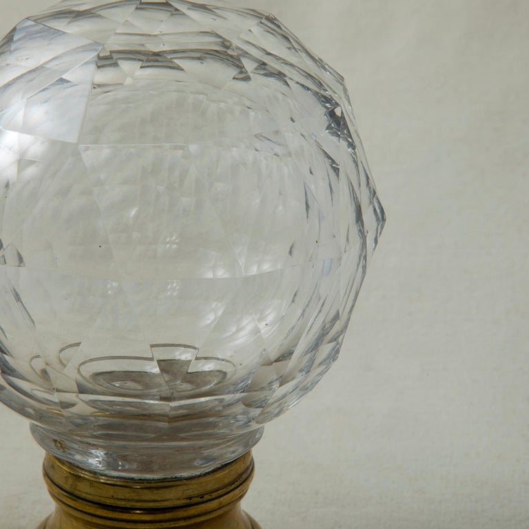 Early 20th Century French Art Deco Period Crystal and Brass Staircase Finial at 1stDibs period