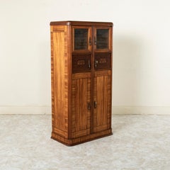 Early 20th Century French Art Deco Period Marquetry Palmwood Cabinet