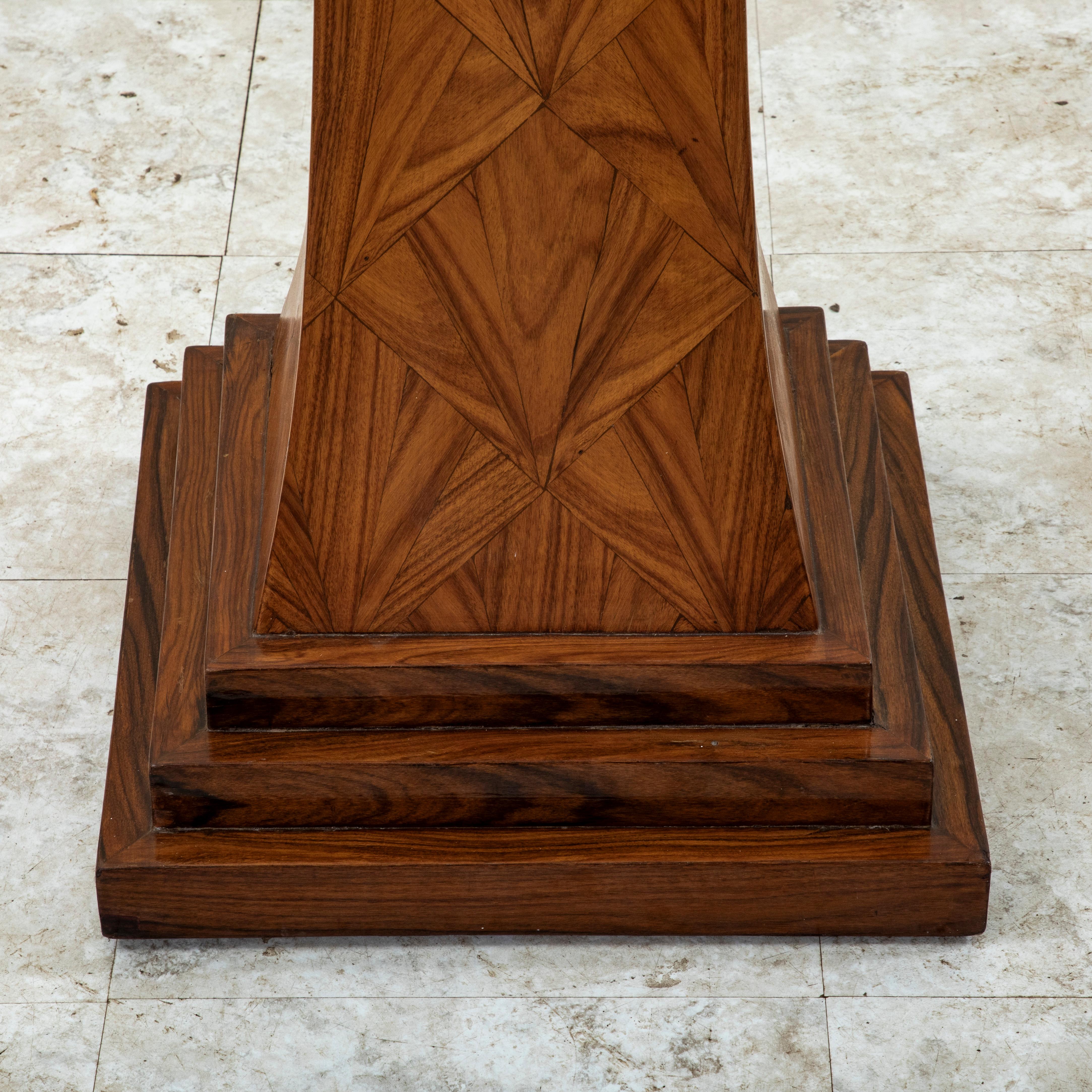 Early 20th Century French Art Deco Period Rosewood and Palisander Pedestal For Sale 8