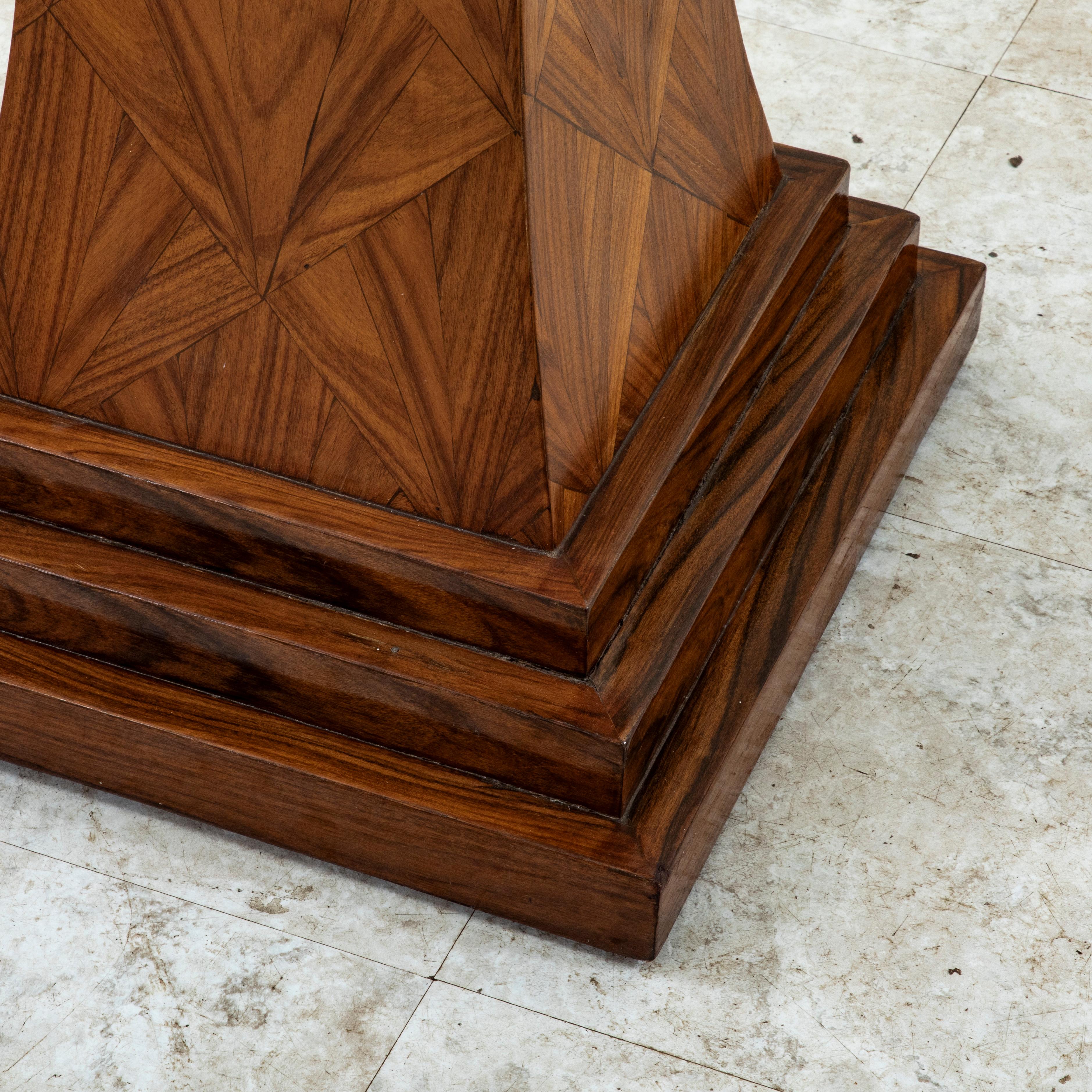 Early 20th Century French Art Deco Period Rosewood and Palisander Pedestal For Sale 9