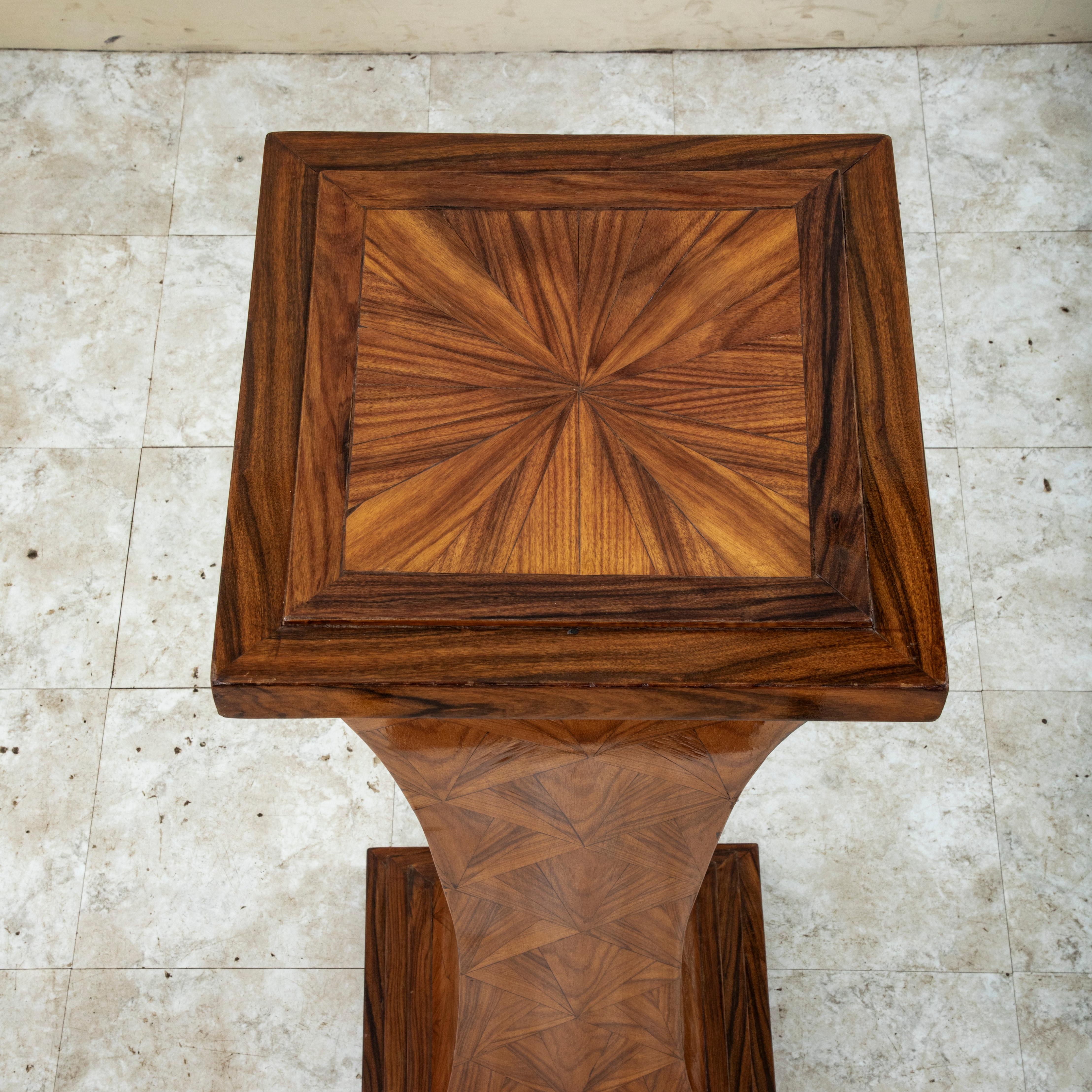Early 20th Century French Art Deco Period Rosewood and Palisander Pedestal For Sale 3
