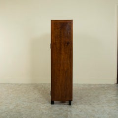 Early 20th Century French Art Deco Period Signed Book Matched Walnut Cabinet