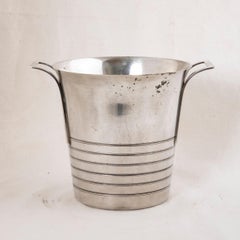 Secchiello da champagne in argento in stile Art Deco francese dei primi del Novecento