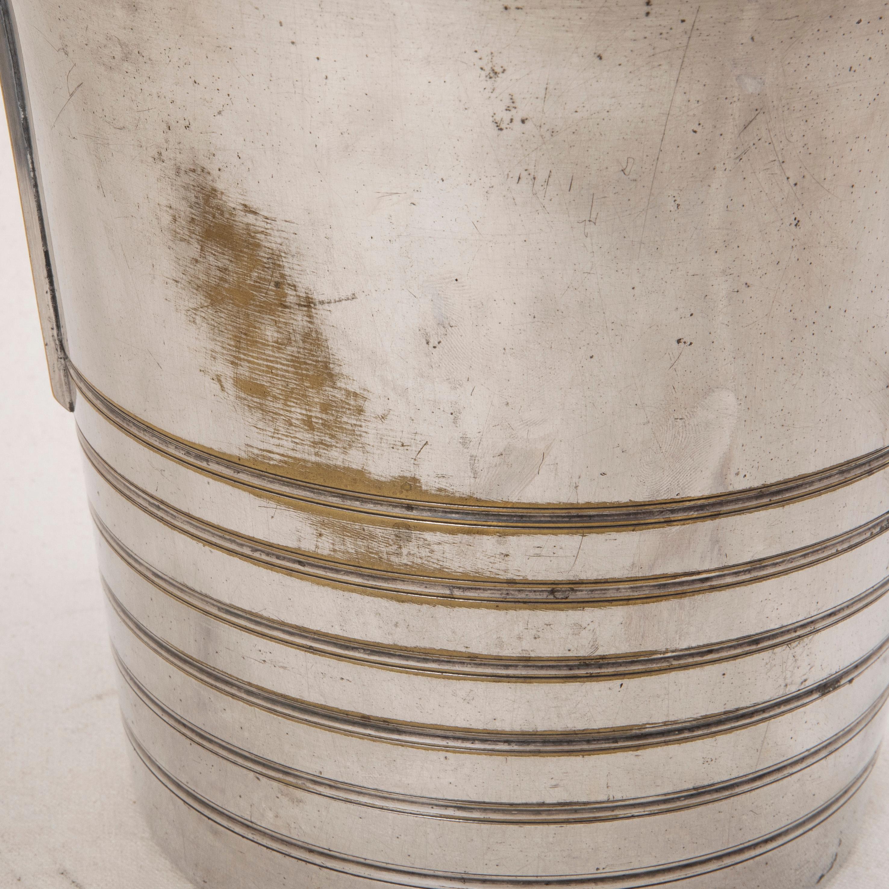 Early 20th Century French Art Deco Period Silver Plate Champagne Bucket For Sale 3