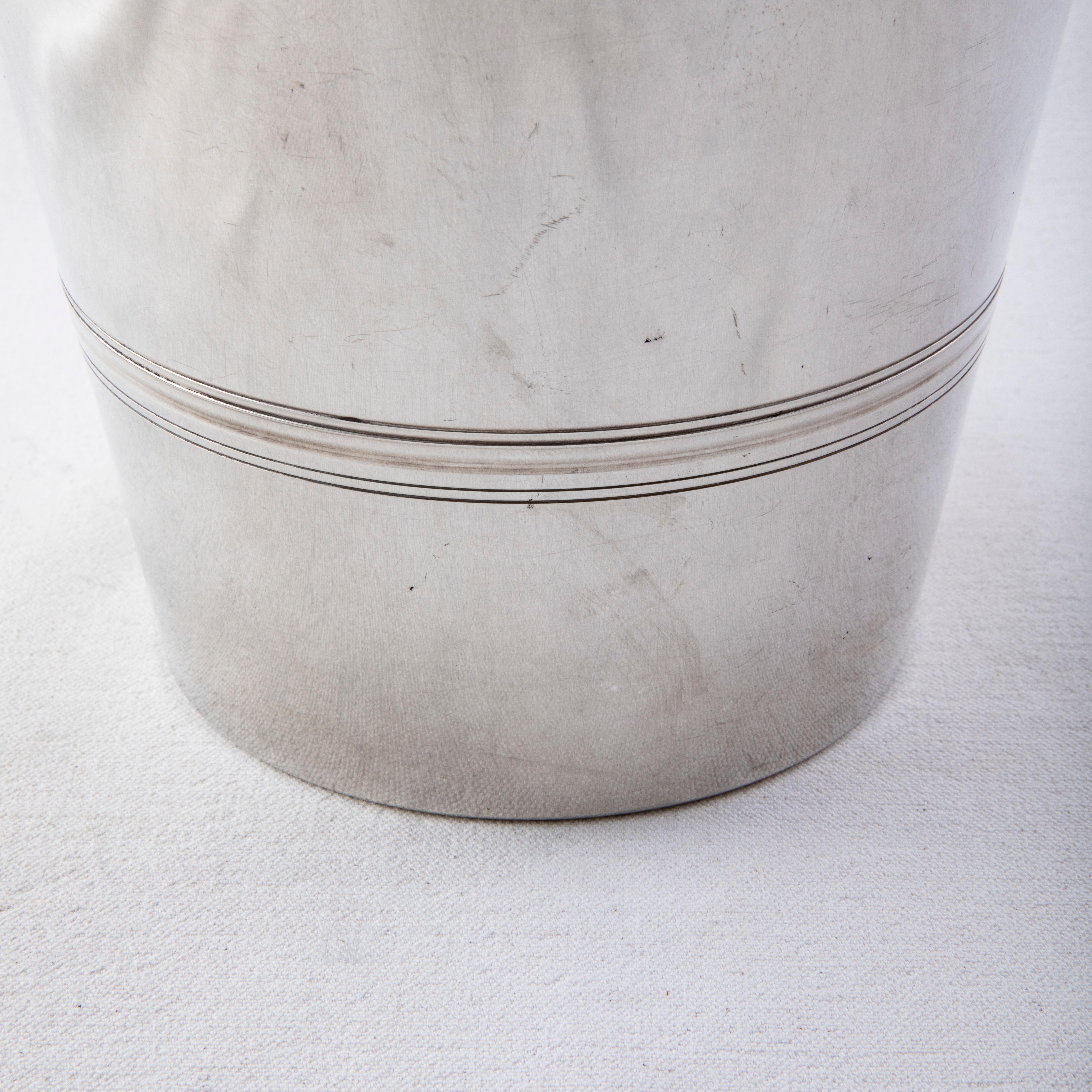 Early 20th Century French Art Deco Period Silver Plate Champagne Bucket For Sale 6