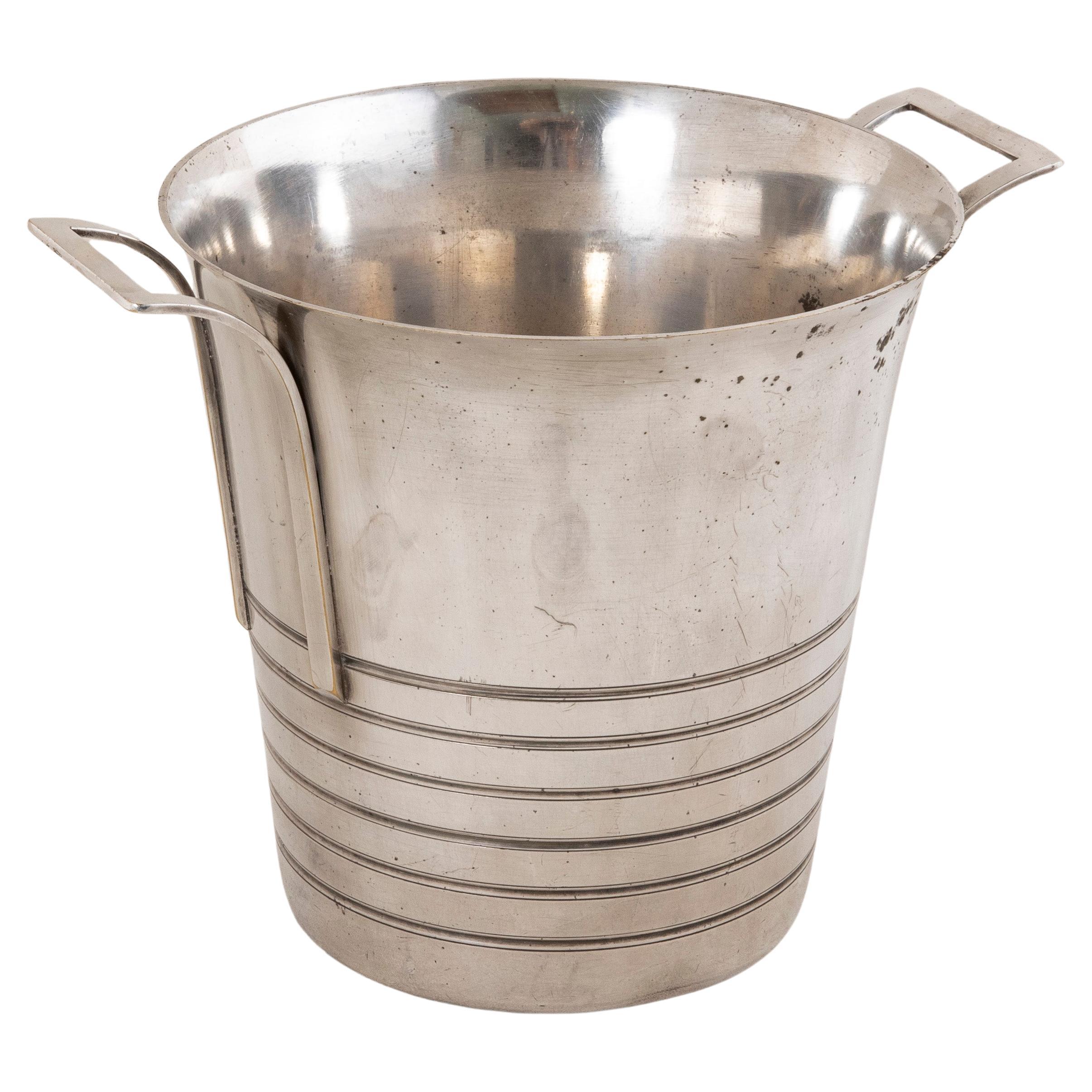 Early 20th Century French Art Deco Period Silver Plate Champagne Bucket