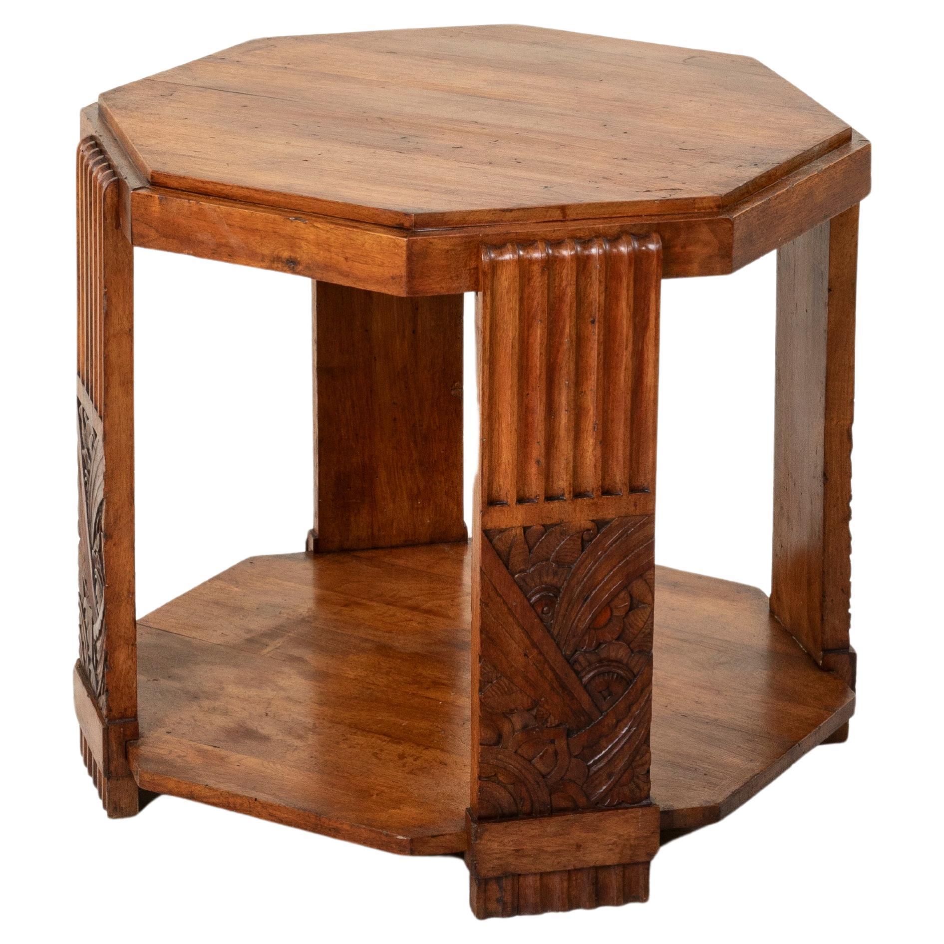 Early 20th Century French Art Deco Period Walnut Coffee Table or Cocktail Table For Sale