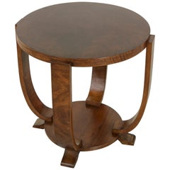 Early 20th Century French Art Deco Period Walnut Tulip Table, Side or End Table