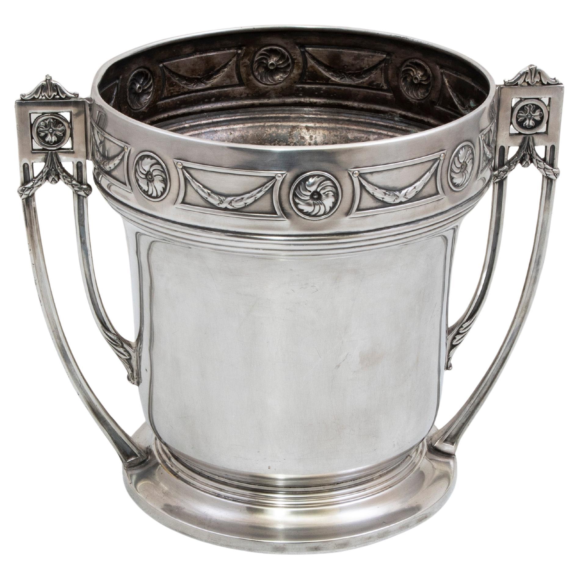 Cubitera de champán y enfriador de vino franceses Art Decó de principios del siglo XX