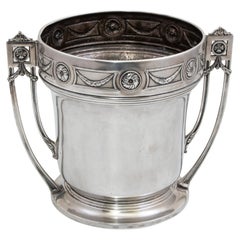 Secolo scorso, secchiello da champagne in argento Art Deco, refrigeratore per vino