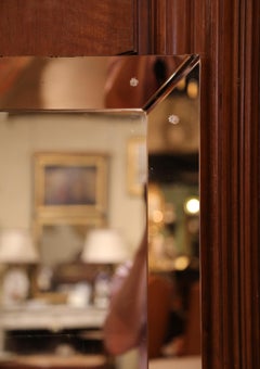 Early 20th Century French Art Deco Wall Mirror with Decorative Floral Rosettes
