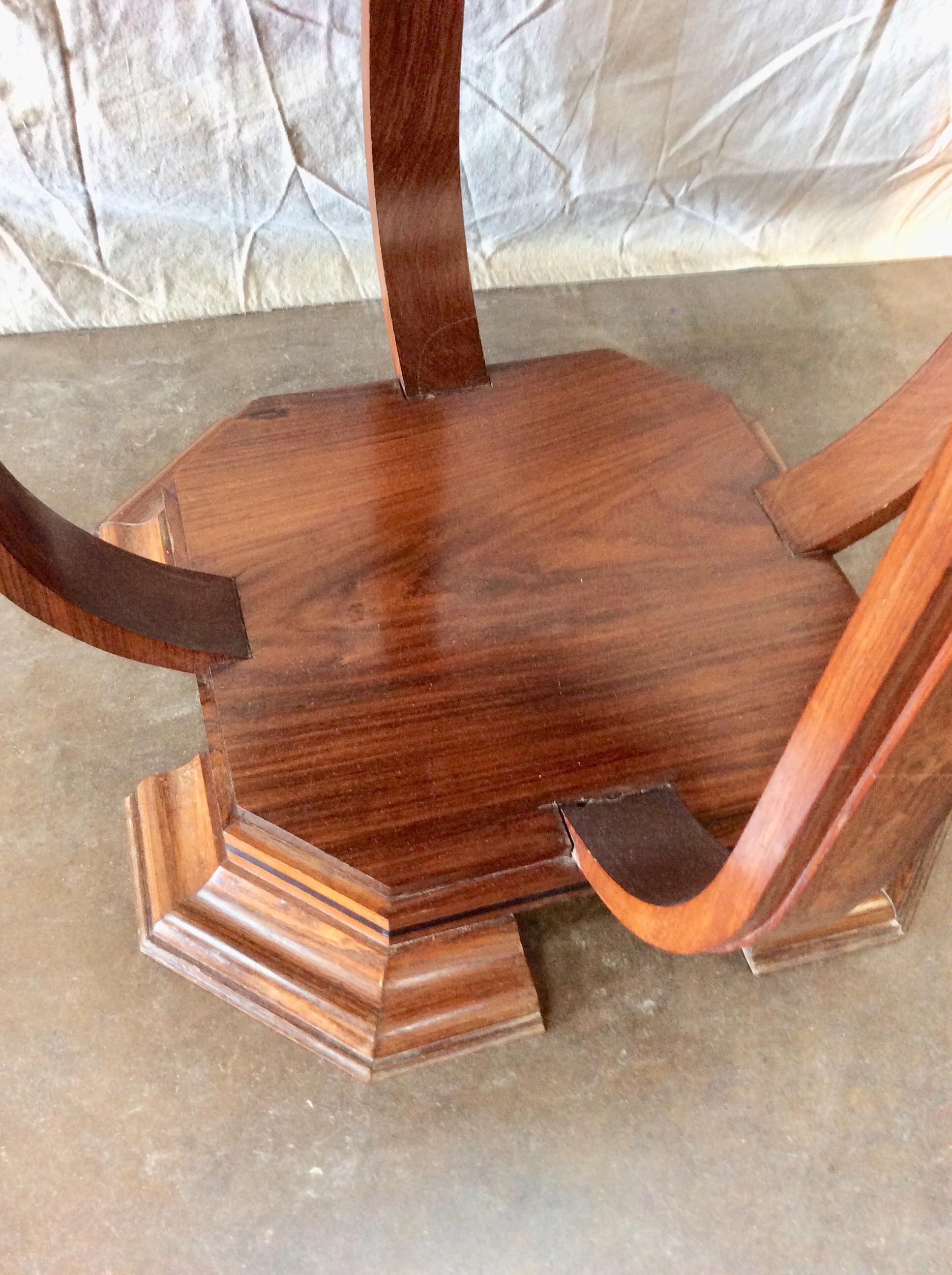 Early 20th Century French Art Deco Walnut Side Table 6
