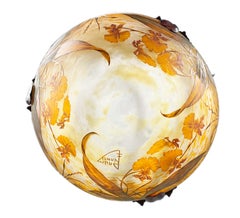 Early 20th Century French Art Nouveau "Iris" Chandelier by, Daum Nancy