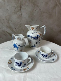 Early 20th century French Art Nouveau Lunéville Coffee Service